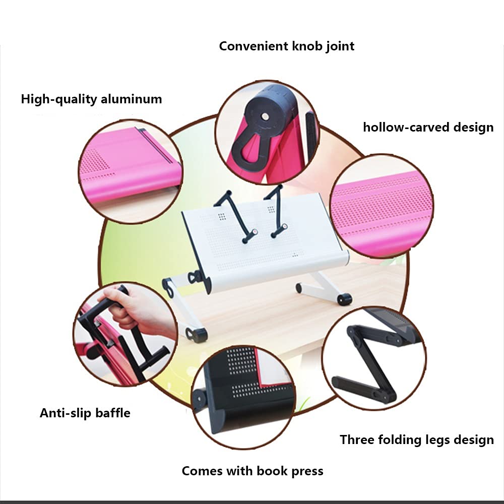 Adjustable Laptop Stand for Bed & Sofa - Portable Side Table with Cooling Fan for MacBook, iPad, Notebook - Perfect for Work, Study & Relaxing in Bed or Living Room