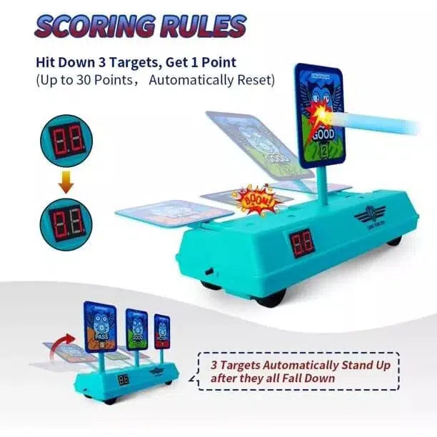 Electronic Auto Reset Digital Scoring Moving Nerf Target - Perfect for Backyard Shooting Practice, Nerf War Games & Outdoor Family Fun