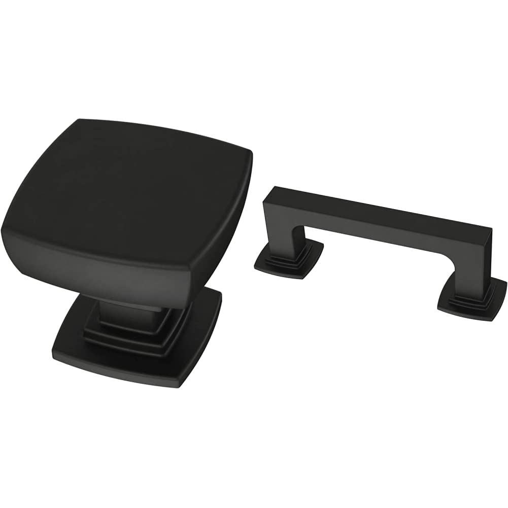 Franklin Brass Matte Black Kitchen Cabinet Knobs and Drawer Pulls - 10-Pack (3 Inch) - Modern Cabinet Hardware for Kitchen, Bathroom & Furniture - Perfect for Cabinets, Dressers, Vanities and Storage Units