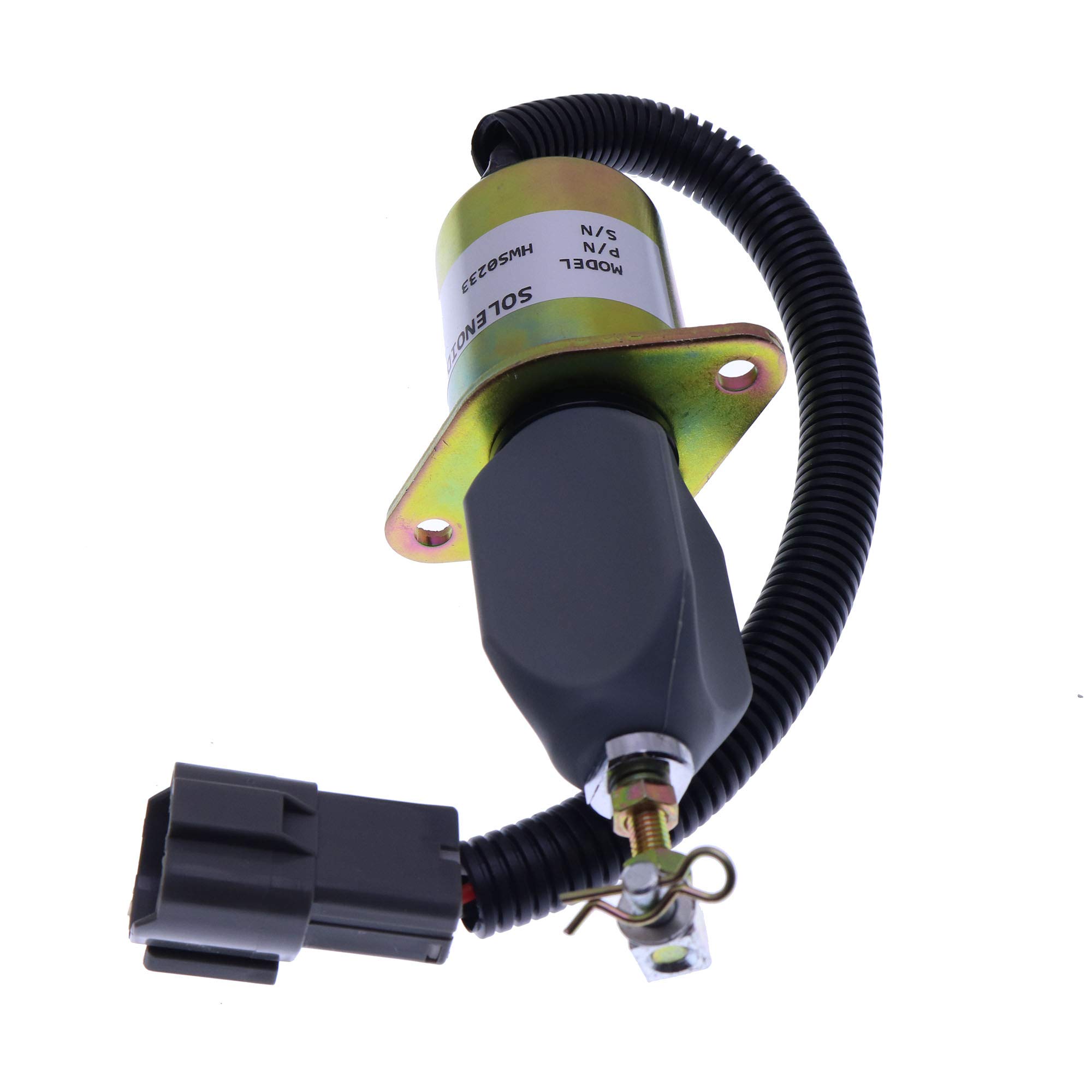 Holdwell Stop Solenoid SA-4673-S 12Vdc Compatible with Yanmar Engine & Hyundai Small Excavator - Replacement Part for Diesel Engine Shutoff System (Ideal for Construction Equipment, Marine Applications & Agricultural Machinery)