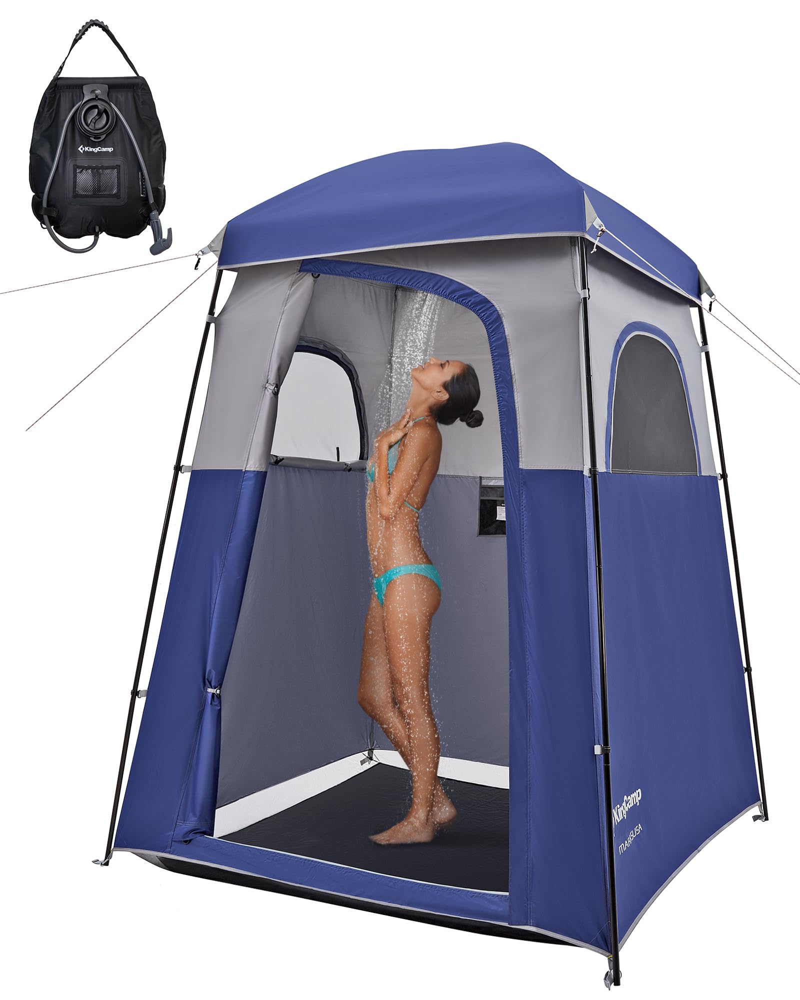 **KingCamp Luxury Camping Shower Tent with Shower Bag - 1 Room & 2 Room Privacy Shelter Toilet Tent for Outdoor Camping, Hiking & Travel**    *(Perfect for Camping Trips, Beach Outings, RV Adventures & Emergency Use)*