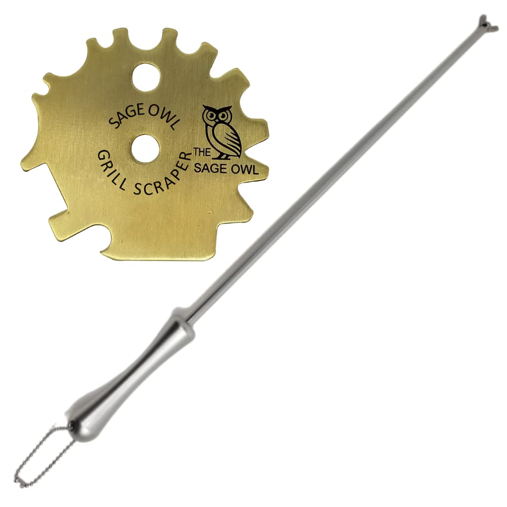 Premium Bristle-Free Brass BBQ Grill Scraper with 21.5