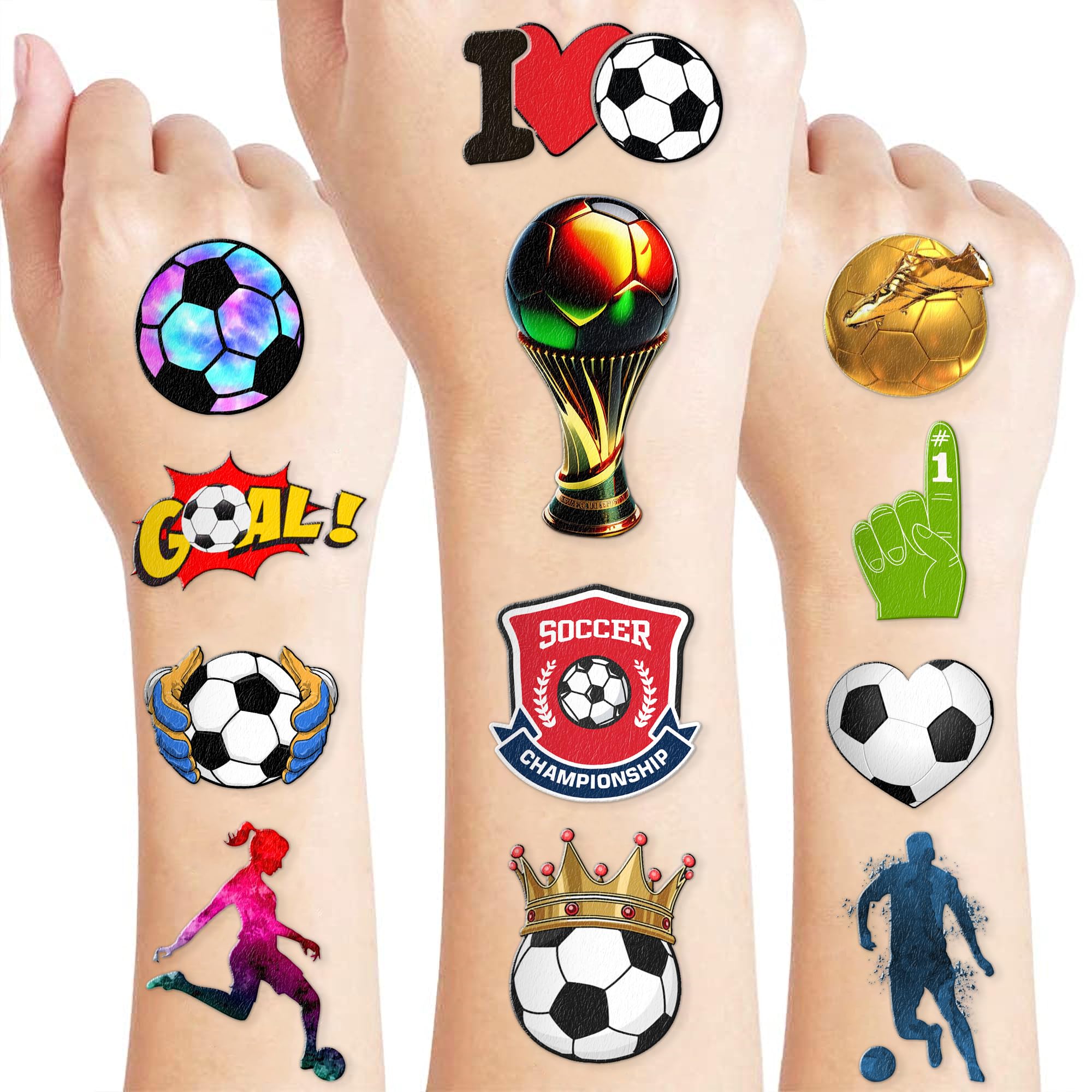 Sports Temporary Tattoos - Olympic Themed Stickers for Basketball, Football, Baseball & Soccer | Kids Birthday Party Supplies, Decorations & Prizes | Perfect for Sports Themed Parties, Team Events & School Activities