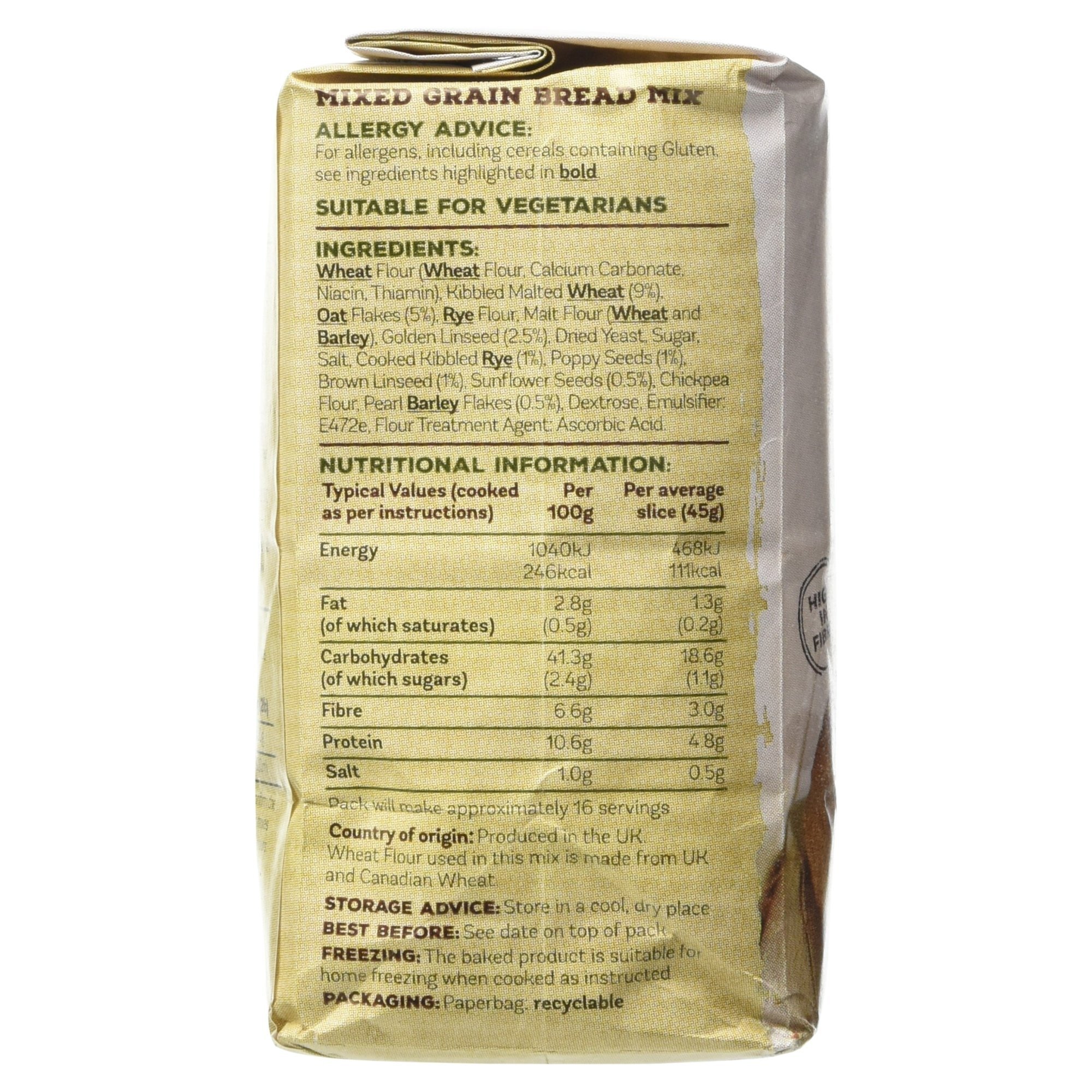 Wright's Mixed Grain Bread Mix (500g) - Healthy Whole Grain Bread Mix for Baking at Home - Perfect for Sandwiches, Toast & Breakfast