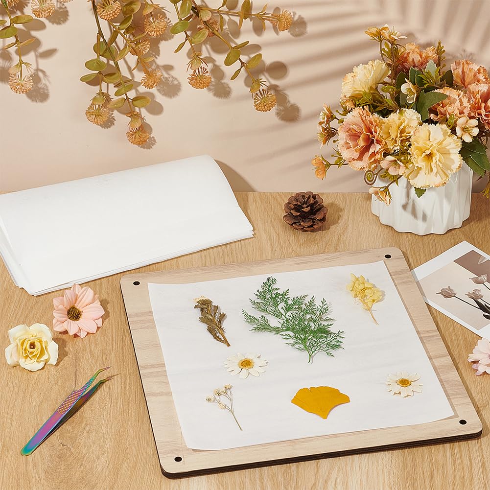 BENECREAT 50 Sheets Blotting Paper for Flower Pressing - 9.06x9.06 Inch Highly Absorbent Reusable Herbarium Paper for Drying Flowers, Leaves & Plants - Perfect for DIY Crafts, Scrapbooking & Botanical Projects