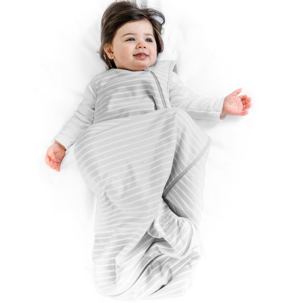 4 Season Baby Sleeping Bag - Soft Merino Wool & Organic Cotton Blend - Breathable & Hypoallergenic - Birch Gray - Perfect for Nursery, Travel & Co-Sleeping