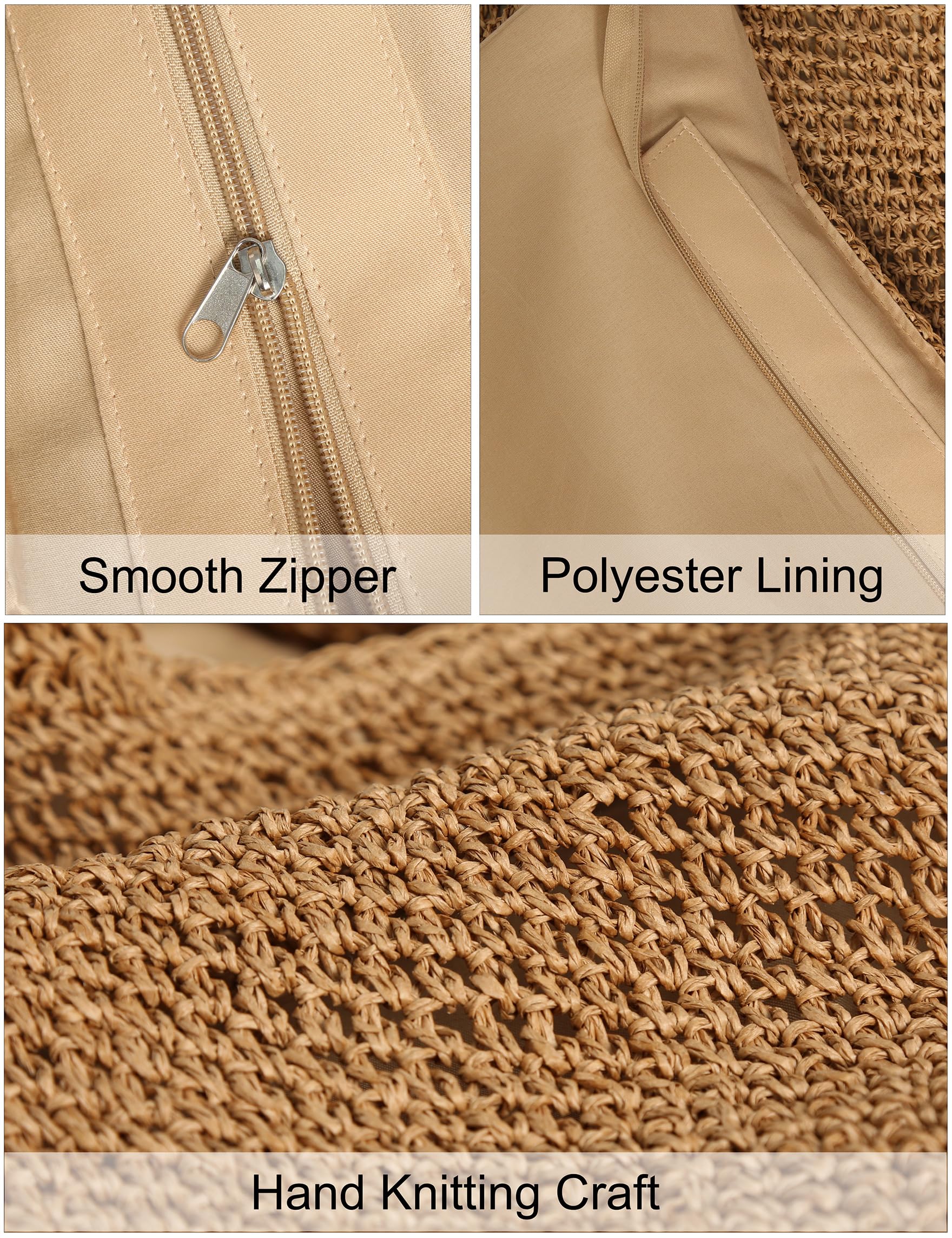 Women's Woven Straw Beach Tote Bag - Large Capacity Summer Shoulder Bag for Vacation, Travel, and Outdoor Activities | Perfect for Beach Trips, Picnics, and Shopping
