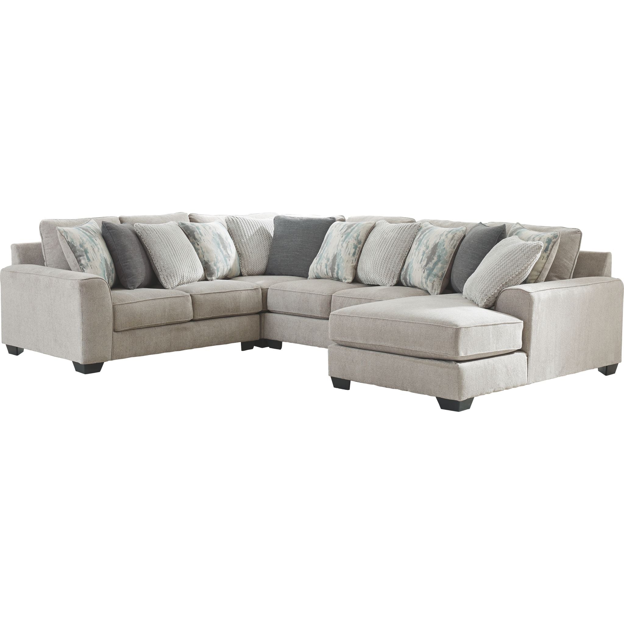 Ardsley 4-Piece Sectional Sofa with Chaise Lounge - Modern L-Shaped Living Room Furniture for Small Spaces & Apartments
