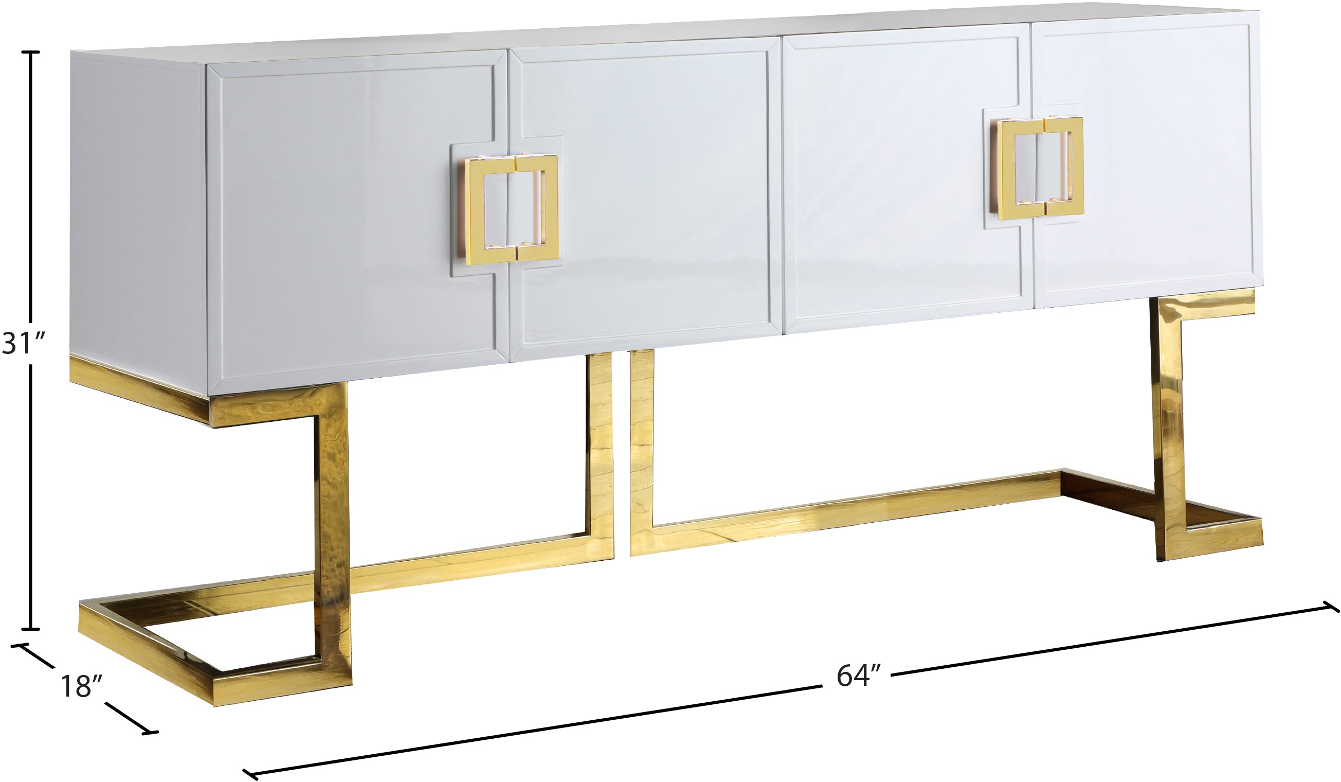 Modern Beth Sideboard Buffet Cabinet - Stylish Storage for Dining Room, Living Room & Entryway - Perfect for Organizing Dishes, Linens & Home Decor