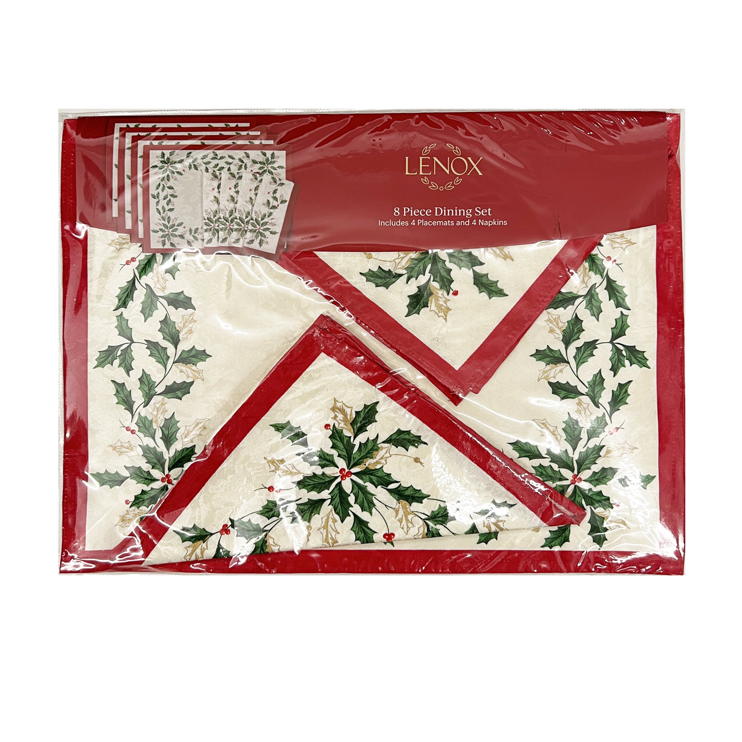 8-Piece Holiday Placemats and Napkins Set - Festive Table Setting for Christmas, Thanksgiving & Dinner Parties