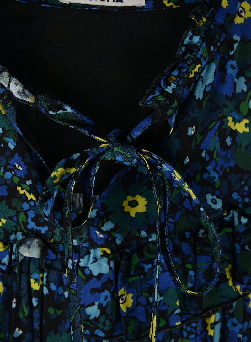 Vivetta Blue Floral Long Dress Size 42 - Elegant Evening Gown for Parties, Weddings & Special Occasions