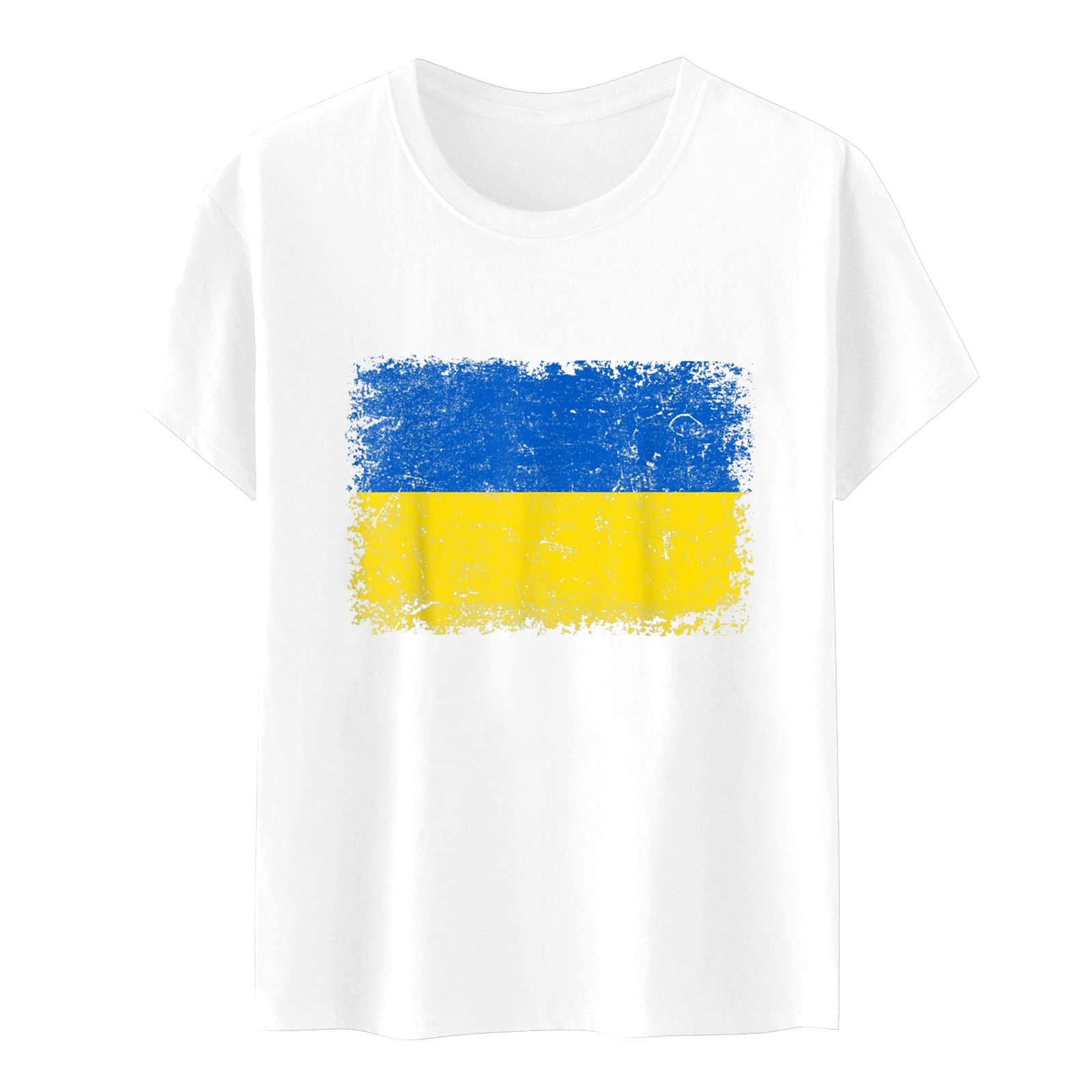 Ukrainian Flag Printed Short Sleeve T-Shirt for Men & Women - Summer Casual Blouse & Dressy Top for Patriotic Events, Travel & Everyday Wear