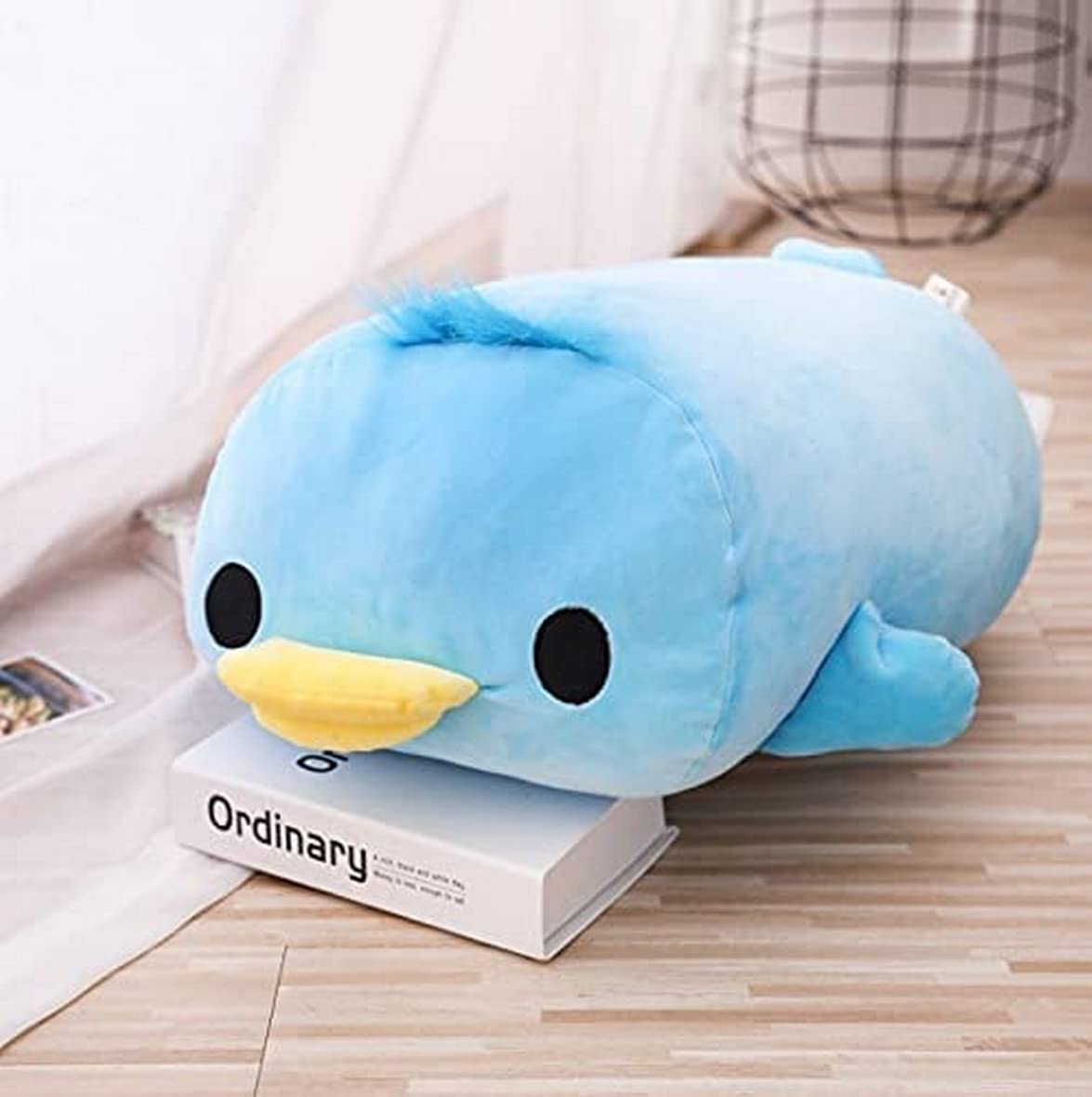 Super Soft Duck Fat Plush Pillow - Kawaii Yellow & Blue Stuffed Animal Duck Toy (40cm & 50cm) | Cute Bedding Cushion for Kids Room Decor, Baby Nursery, Birthday Gifts | Perfect for Cuddling, Home Decor & Children's Bedtime Comfort