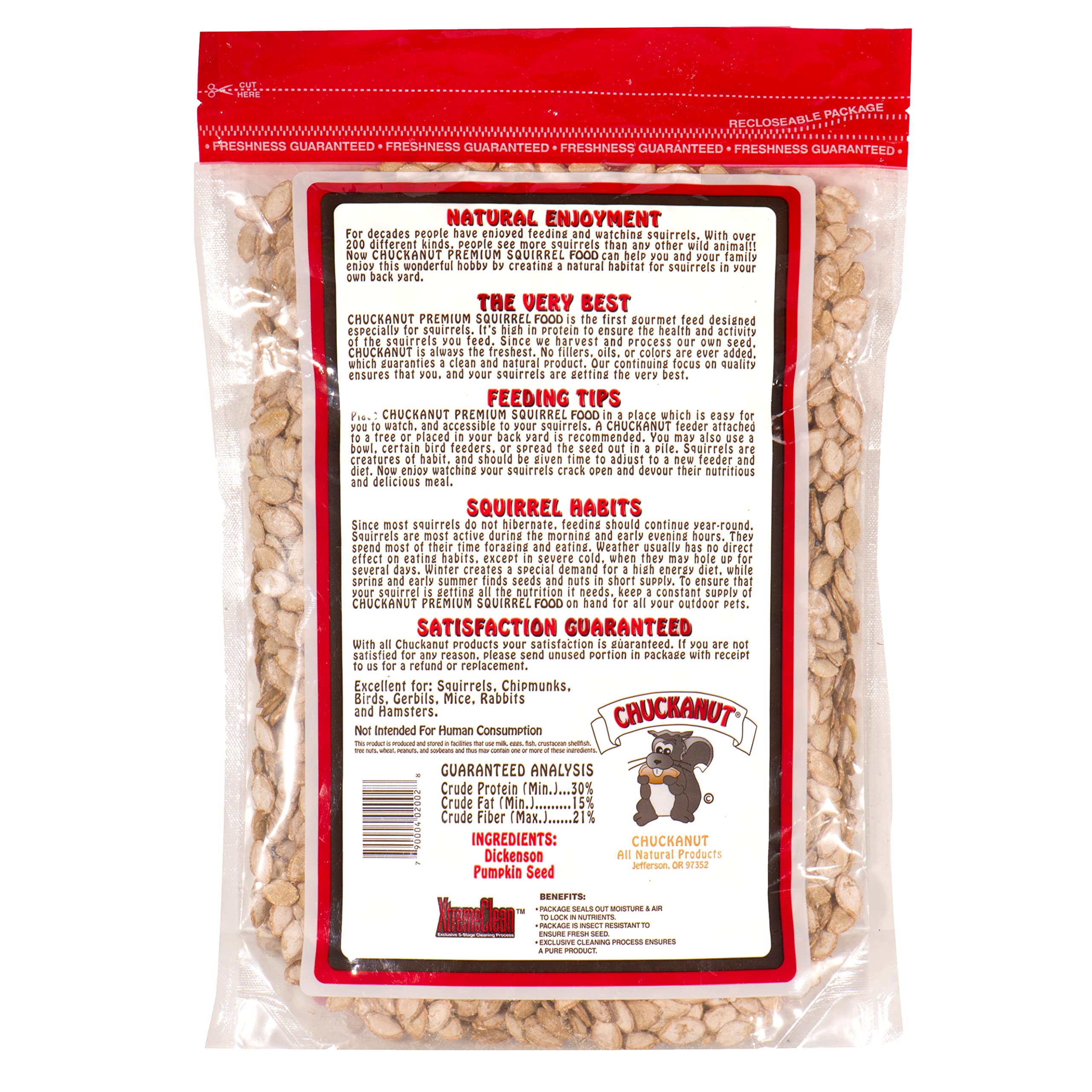 Premium Squirrel Food by Chuckanut - 10 lb Bag | High Protein Wild Squirrel Feed | Nutritious Snack for Backyard Squirrels, Parks & Wildlife Feeding