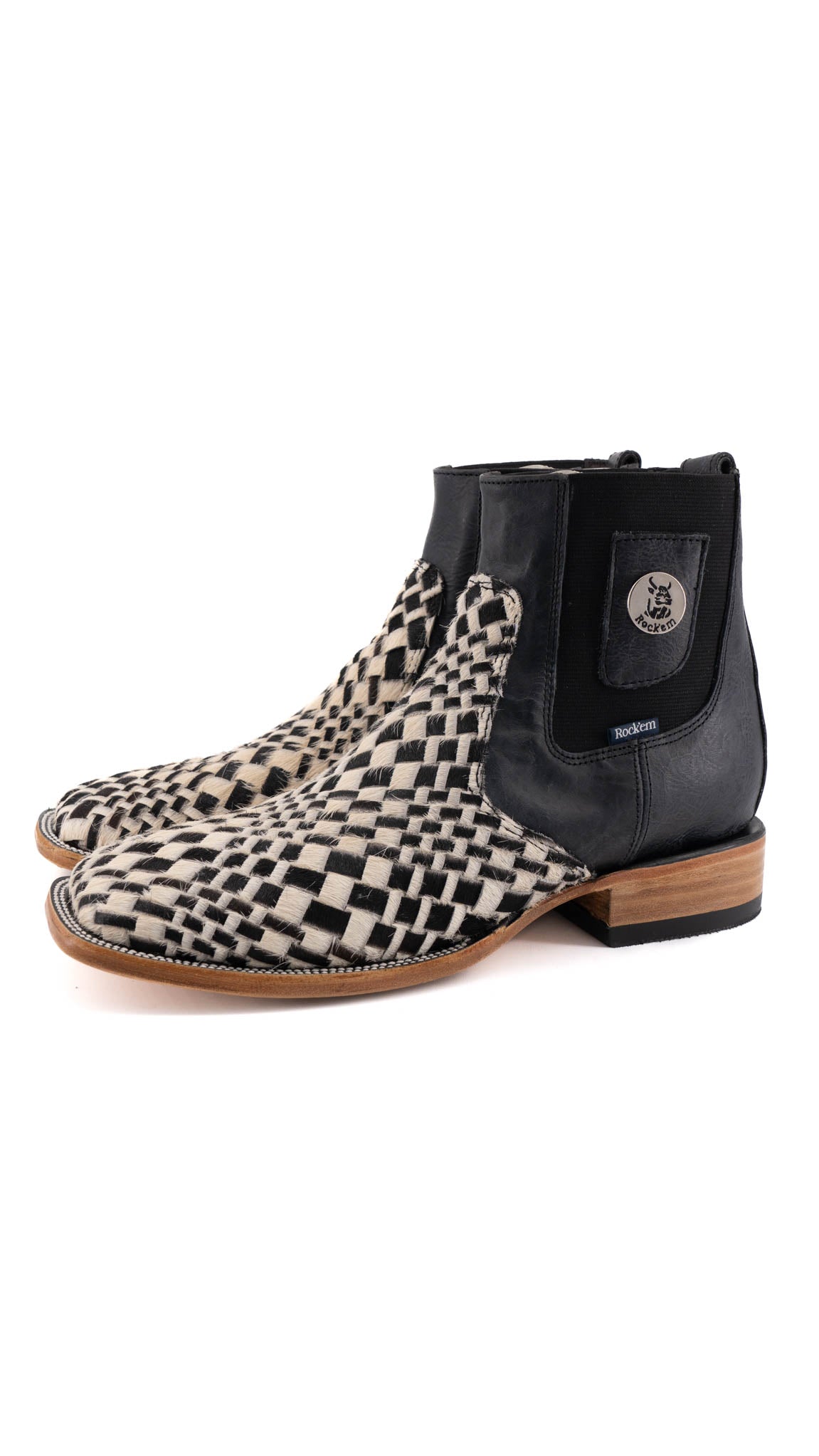 Men's Genuine Cowhide Leather Boots Size 9 Square Toe - Western Style Work & Casual Boots for Men - Durable Comfortable Footwear for Ranch, Riding & Everyday Wear