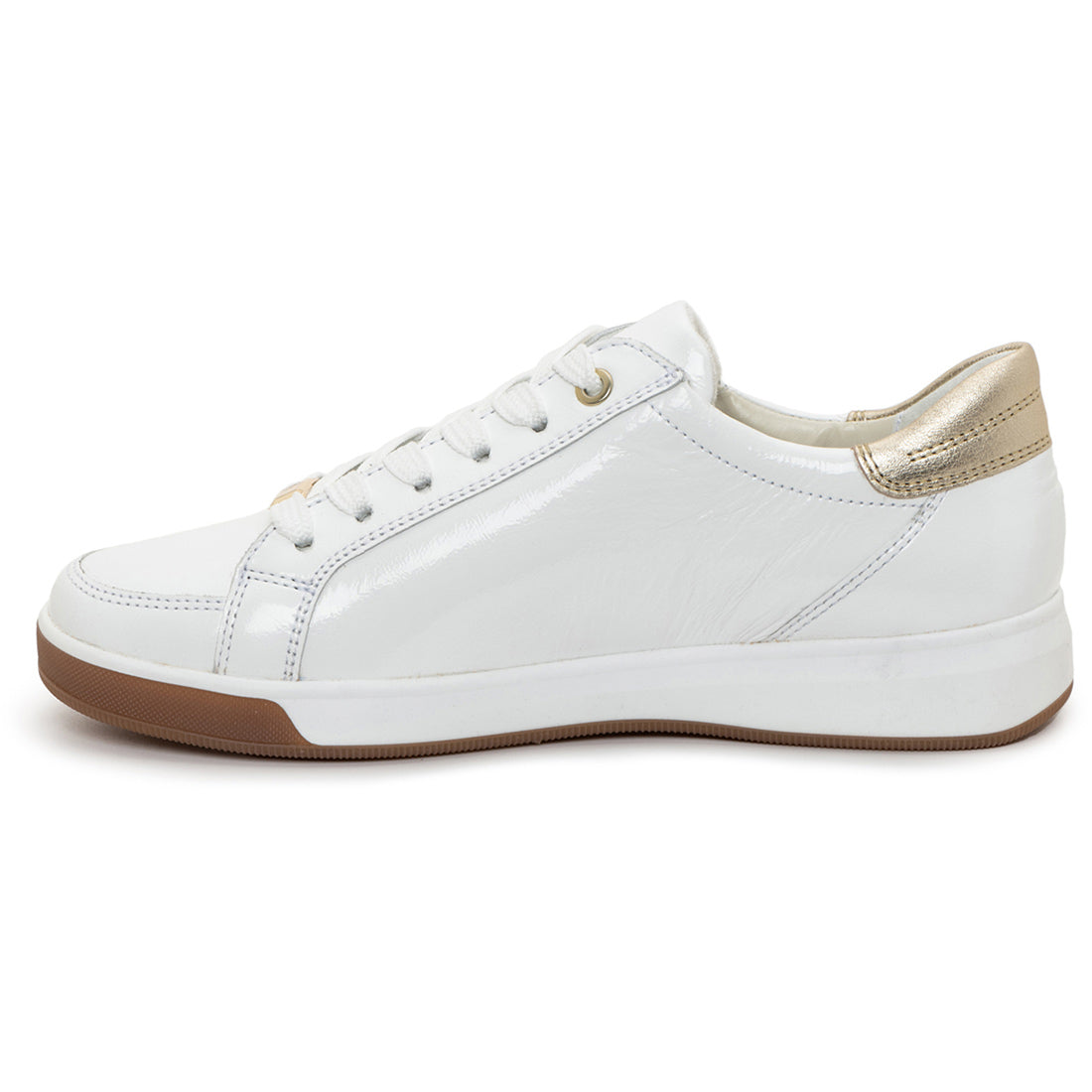 REI Low White Patent Leather Sneakers - Women's Fashion Casual Shoes for Walking, Work & Everyday Wear
