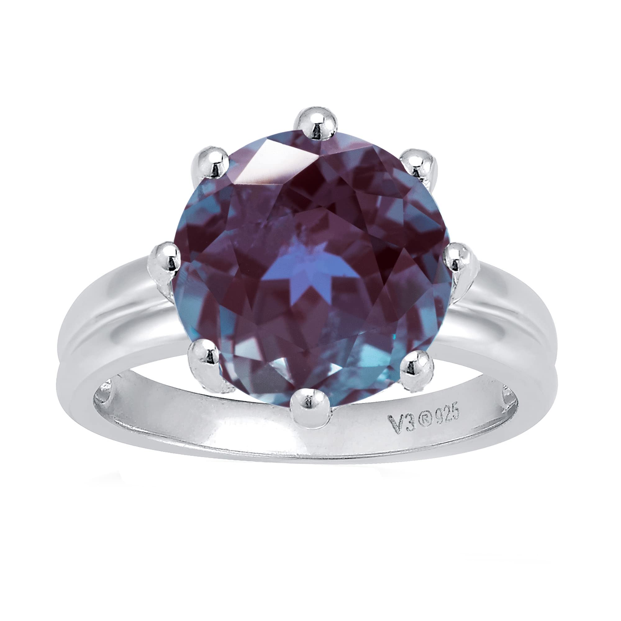 Elegant Sterling Silver Alexandrite Solitaire Ring | Color Changing Gemstone | Perfect for Engagement, Anniversary & Special Occasion Gifts