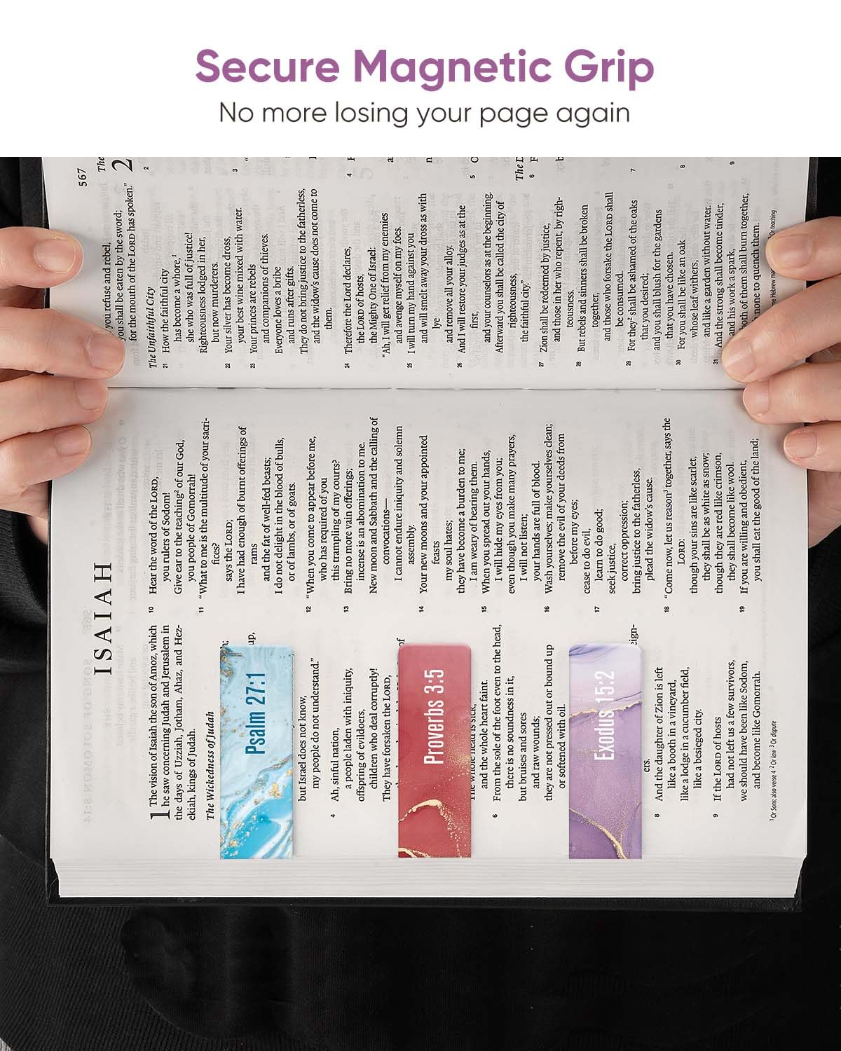 8 Pcs Magnetic Bible Verse Bookmarks with Envelope - Inspirational Christian Bookmarks for Women & Men - Perfect Christian Gift for Encouragement & Strength - Great for Bible Study, Church, Prayer Groups & Daily Devotion