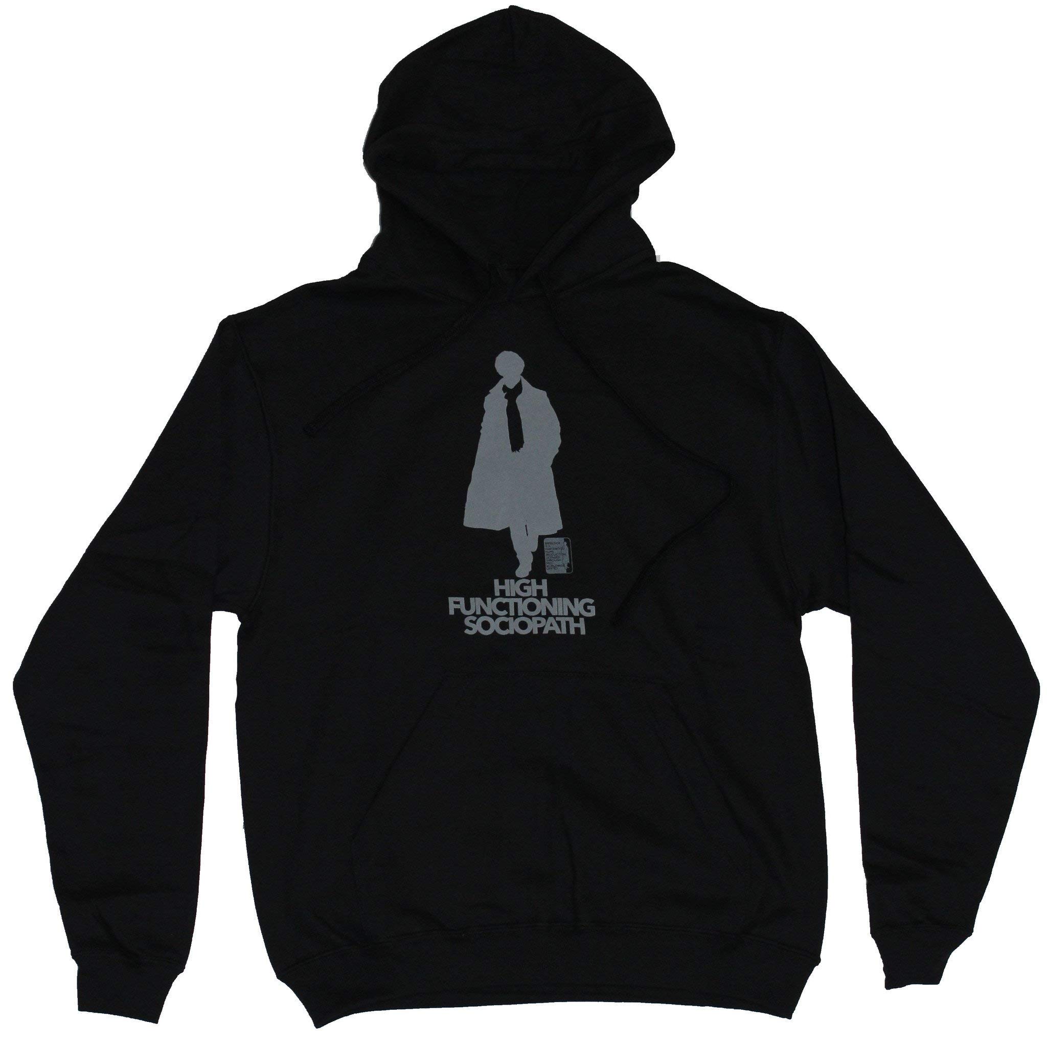 Sherlock BBC Mens Hoodie Sweatshirt - High Functioning Sociopath Silhouette Design | Casual Wear & TV Show Fan Apparel