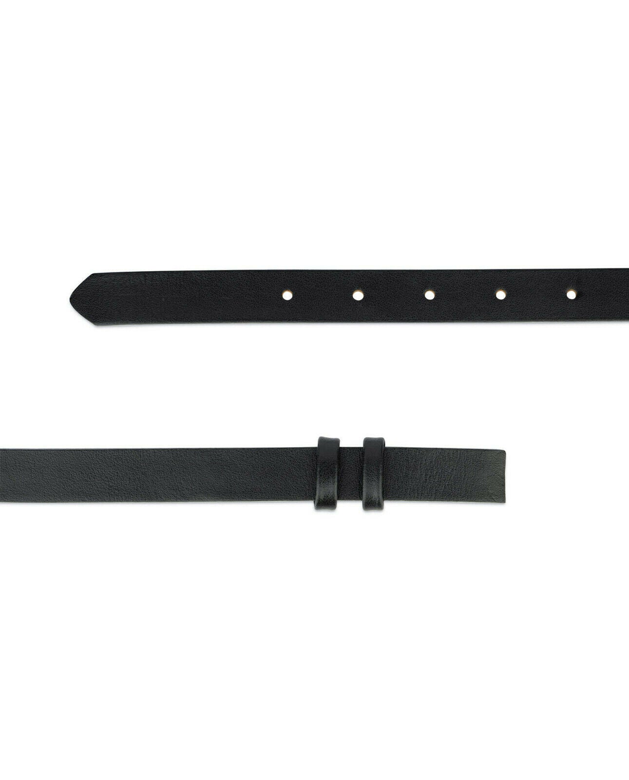 Dunhill Replacement Belt Strap for Men - 20mm Thin Smooth Black Leather Belt - Perfect for Business, Casual & Formal Wear