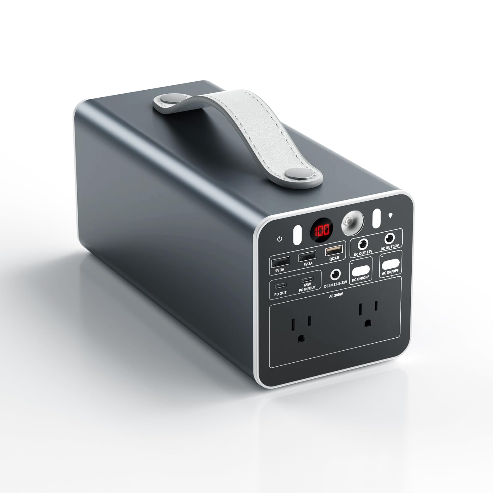 300W Portable Power Station - 299.7Wh Solar Generator with AC Outlet & 65W PD/USB-C Port | Emergency Backup Battery for Camping, Home, RV & Outdoor Adventures | Charges Laptops, Phones & Small Appliances