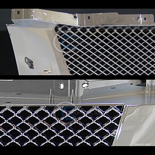 Chrome Mesh Front Hood Bumper Grille Cover ABS 1PC for 07-14 Cadillac Escalade - Upgrade Your Car's Style & Protection for Off-Road & Urban Driving