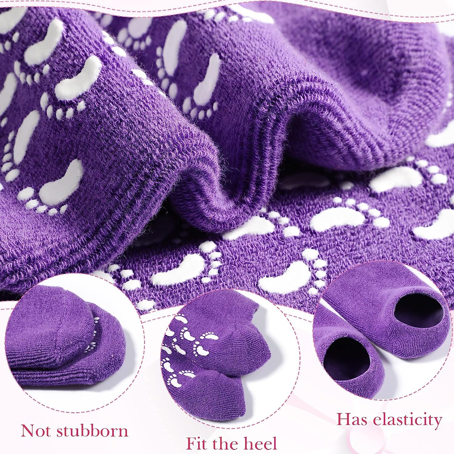 BIYALI Moisturizing Gel Socks for Dry Cracked Feet - Softening & Healing Overnight Foot Care with Non-Slip Silicone Design - Perfect for Spa Treatment, Rough Skin Repair & Daily Foot Moisturizing (1 Pair) - Ideal for Home Relaxation, Pedicure Aftercare & Winter Foot Protection