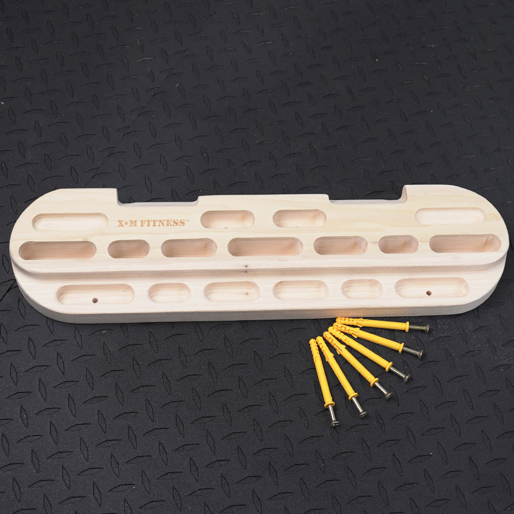 XM FITNESS Wooden Hangboard for Rock Climbing & Finger Strength Training - Perfect for Home Gyms & Climbing Enthusiasts