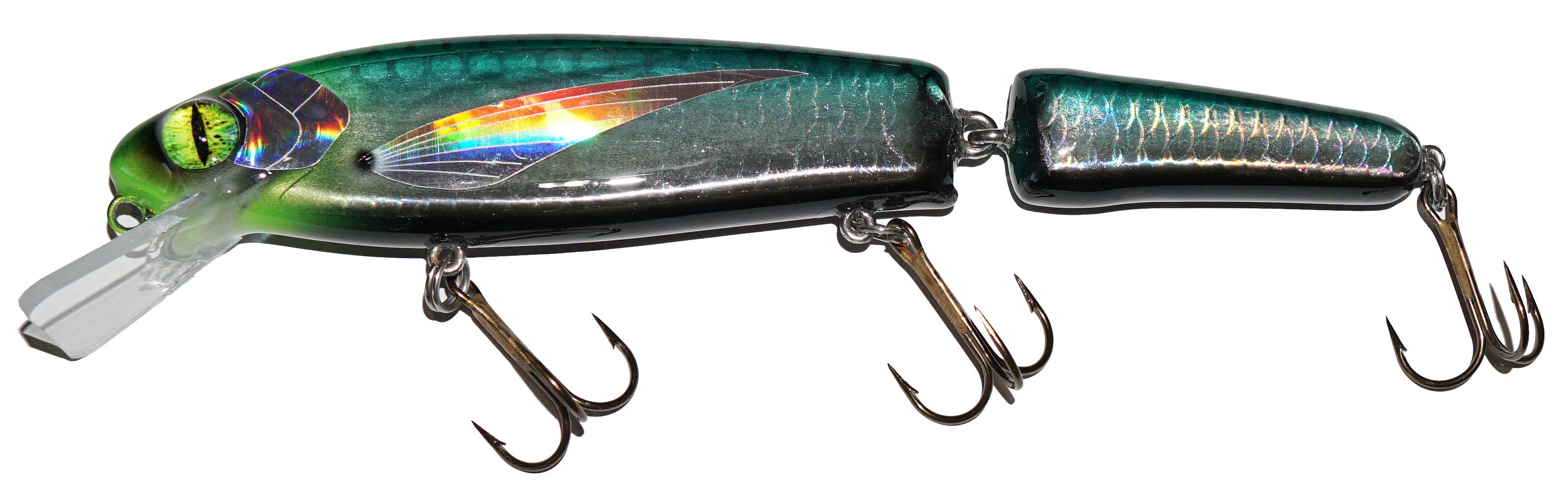 Big Fork Deep Twitch Darter Bait Crankbait - Black Mamba Holo Jointed Fishing Lure for Bass, Walleye & Pike - Perfect for Deep Water Trolling & Casting in Lakes & Rivers