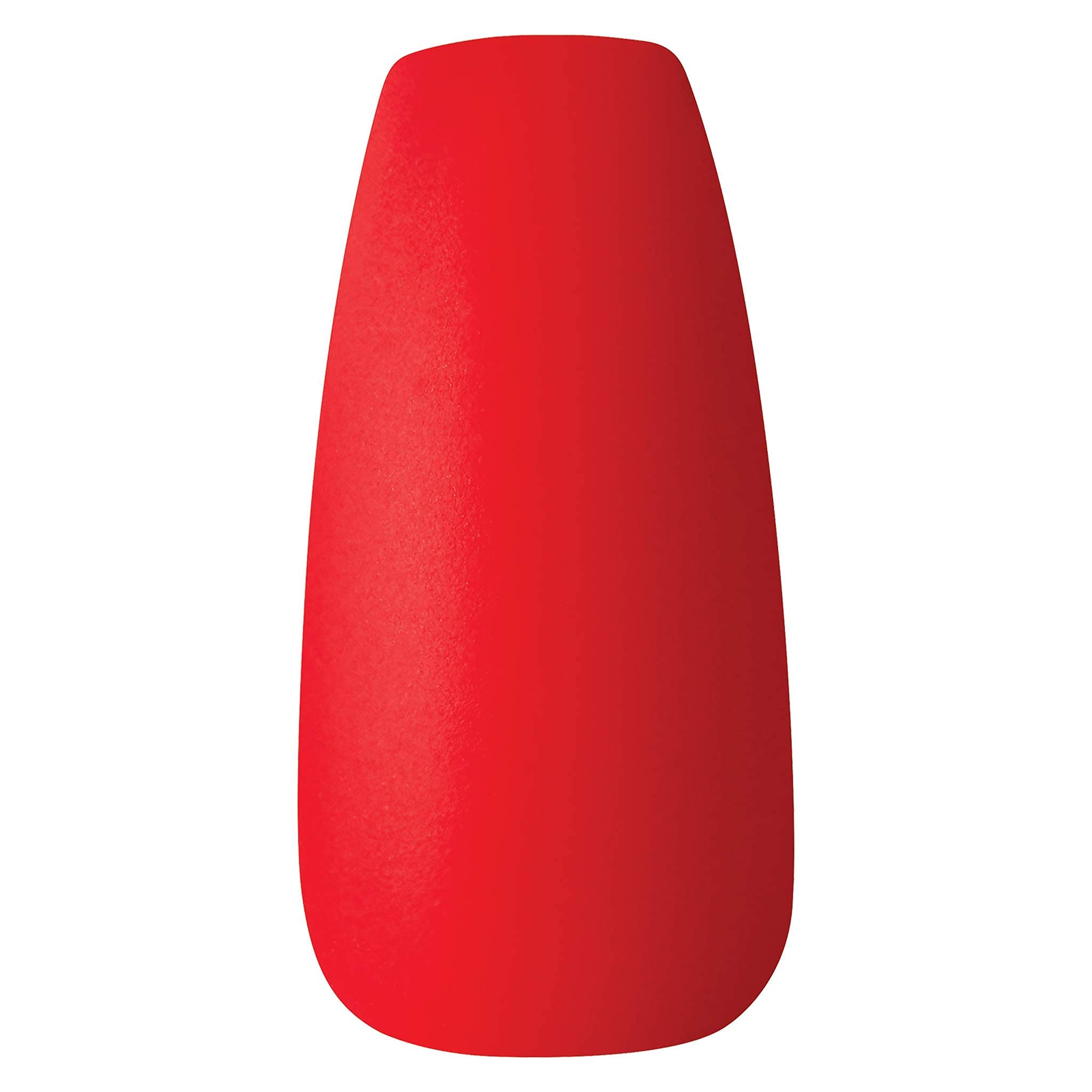 **Bold Red Matte Press On Nails - Full Cover Long Fake Nails with Glue, Durable & Long Lasting - Perfect for Parties, Weddings & Special Occasions**