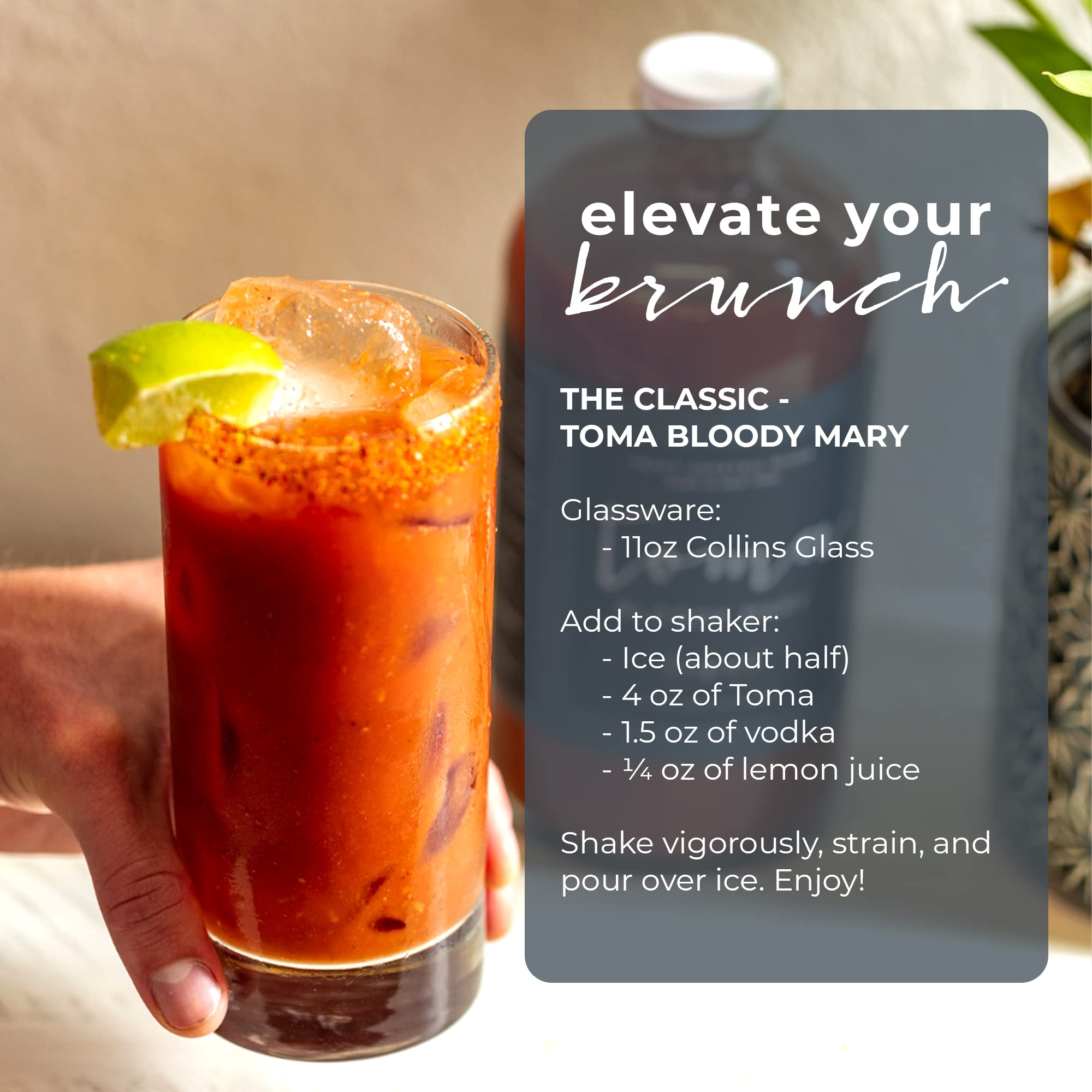 Toma Bloody Mary Craft Cocktail Mixer Variety Pack - Original Spicy & Mild Flavors - Non-Alcoholic, Vegan, Gluten Free, Low Sodium Cocktail Mix - No MSG, Preservatives or Corn Syrup - 32oz (2 Pack) - Perfect for Brunch, Parties & Home Bartending