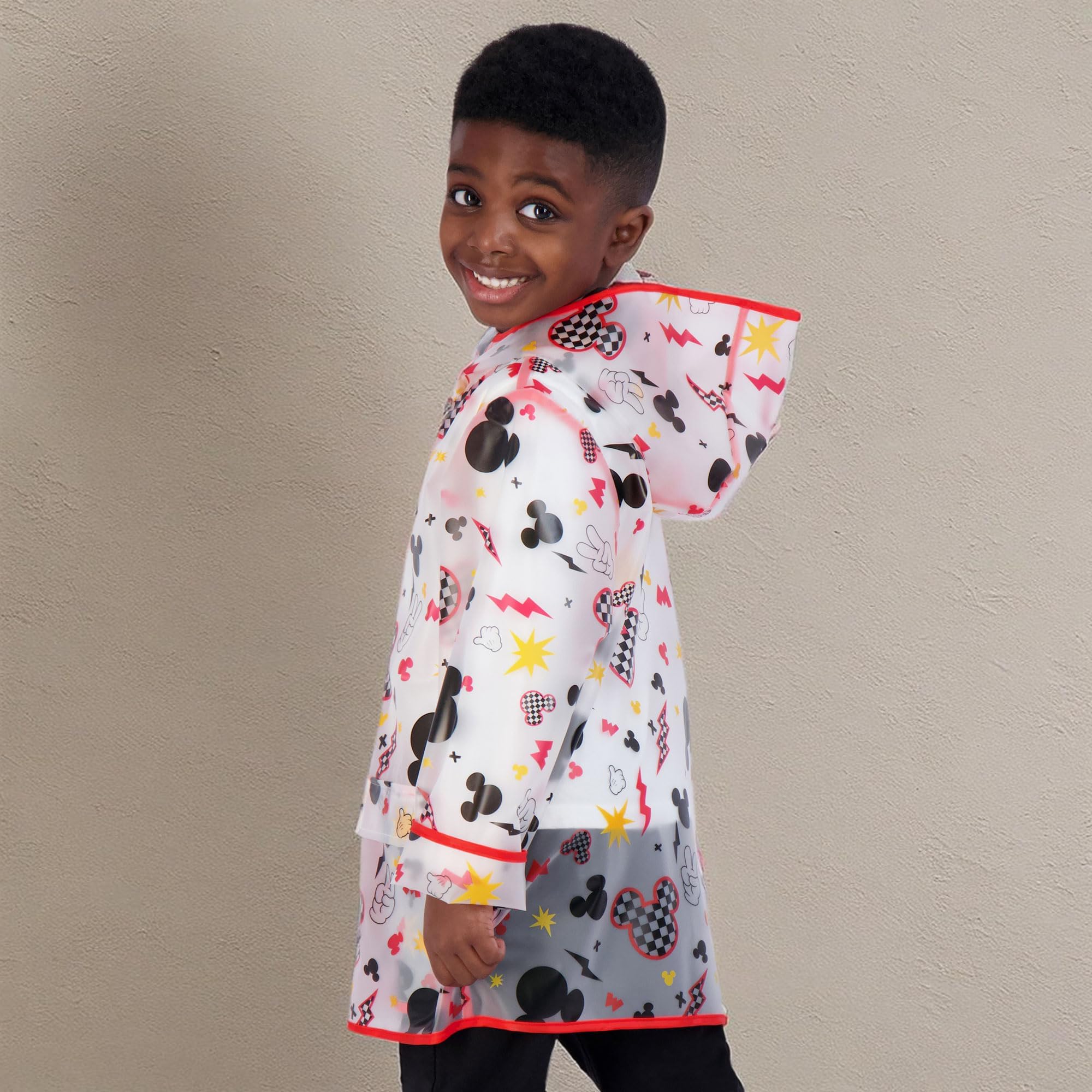 Disney Minnie Mouse & Mickey Mouse Raincoat, Princess & Paw Patrol Waterproof Jacket for Boys Girls 2-7 Years - Perfect for School, Outdoor Play & Rainy Day Adventures