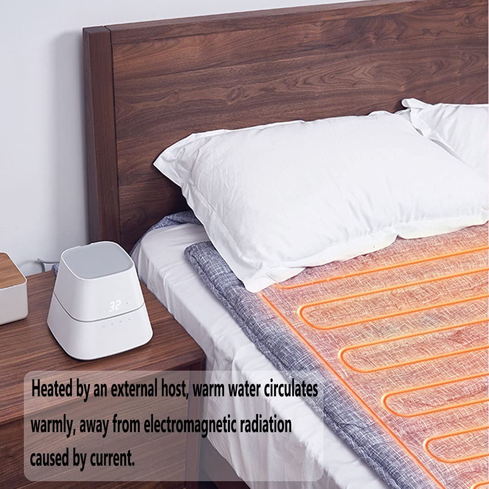 Electric Heated Mattress Pad with Remote Control - 1.8x0.9m Water Heating Pad for Improved Sleep Quality - Soft Gray Warming Blanket for Winter Comfort (Ideal for Cold Nights & Arthritis Pain Relief)