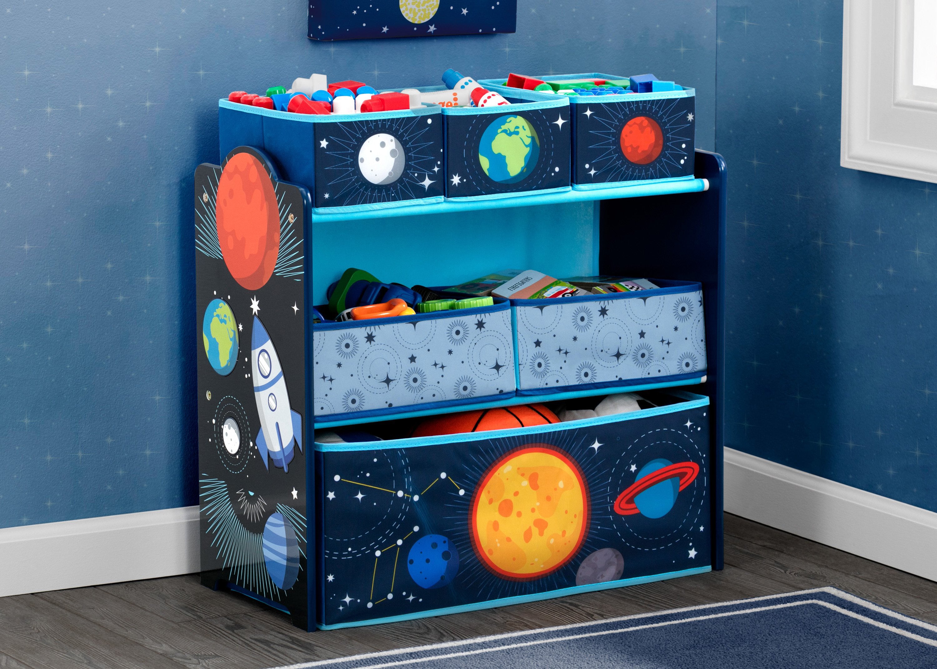 Space Adventures Toy Organizer for Kids - Durable Storage Bins & Playroom Organization - Perfect for Bedroom, Playroom, and Classroom Storage Solutions