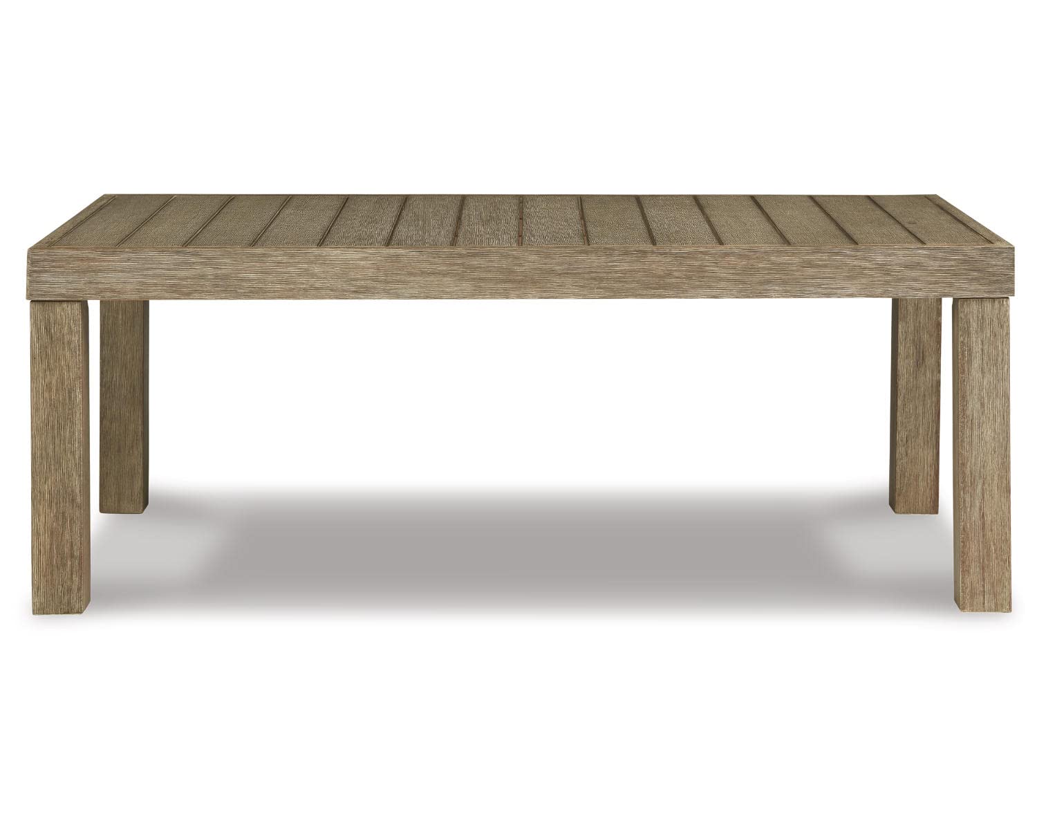 Signature Design by Ashley Outdoor Silo Point Eucalyptus Patio Coffee Table - Weather-Resistant Brown Wooden Side Table for Garden, Deck & Poolside Use