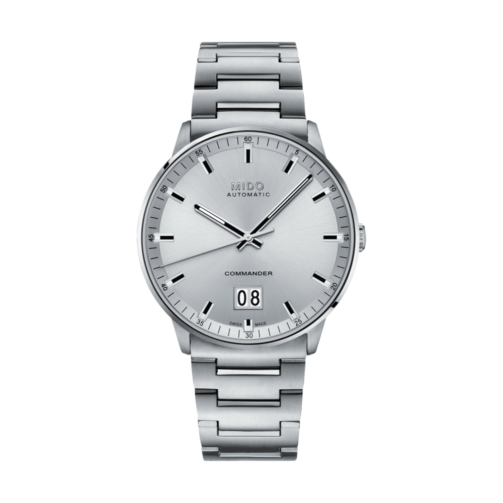 Commander Big Date Silver Watch - Luxury Men's Chronograph Timepiece for Business, Formal & Casual Wear