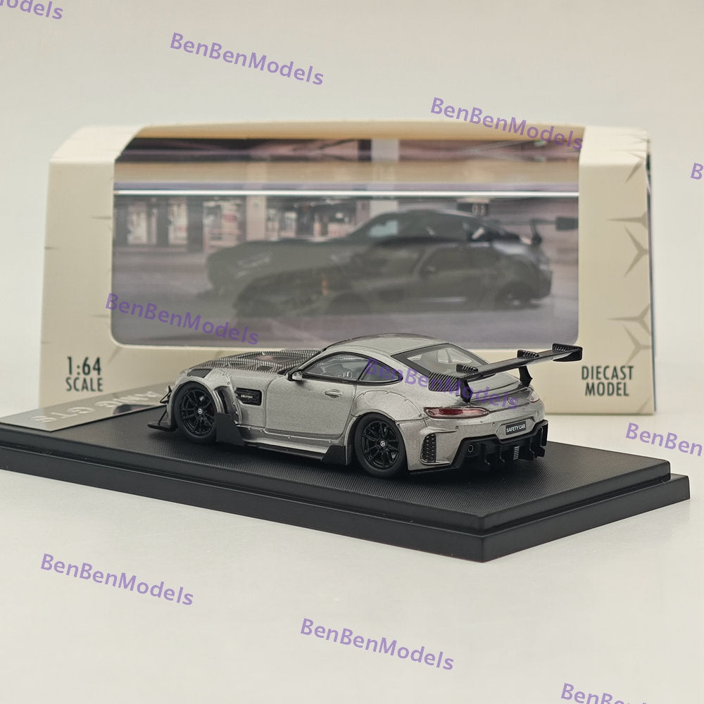 1:64 Rhino Model RM Mercedes AMG GTS Widebody Racing Sports Car Diecast Model - Silver - Collectible Toy for Display, Racing Enthusiasts & Car Lovers