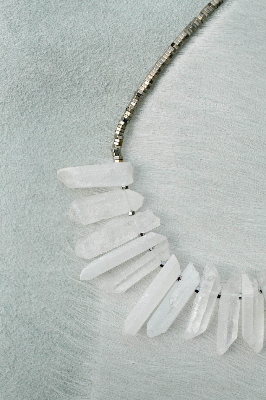 Elegant Silver Quartz Short Necklace for Women - Dainty White Gemstone Jewelry for Everyday Wear & Special Occasions