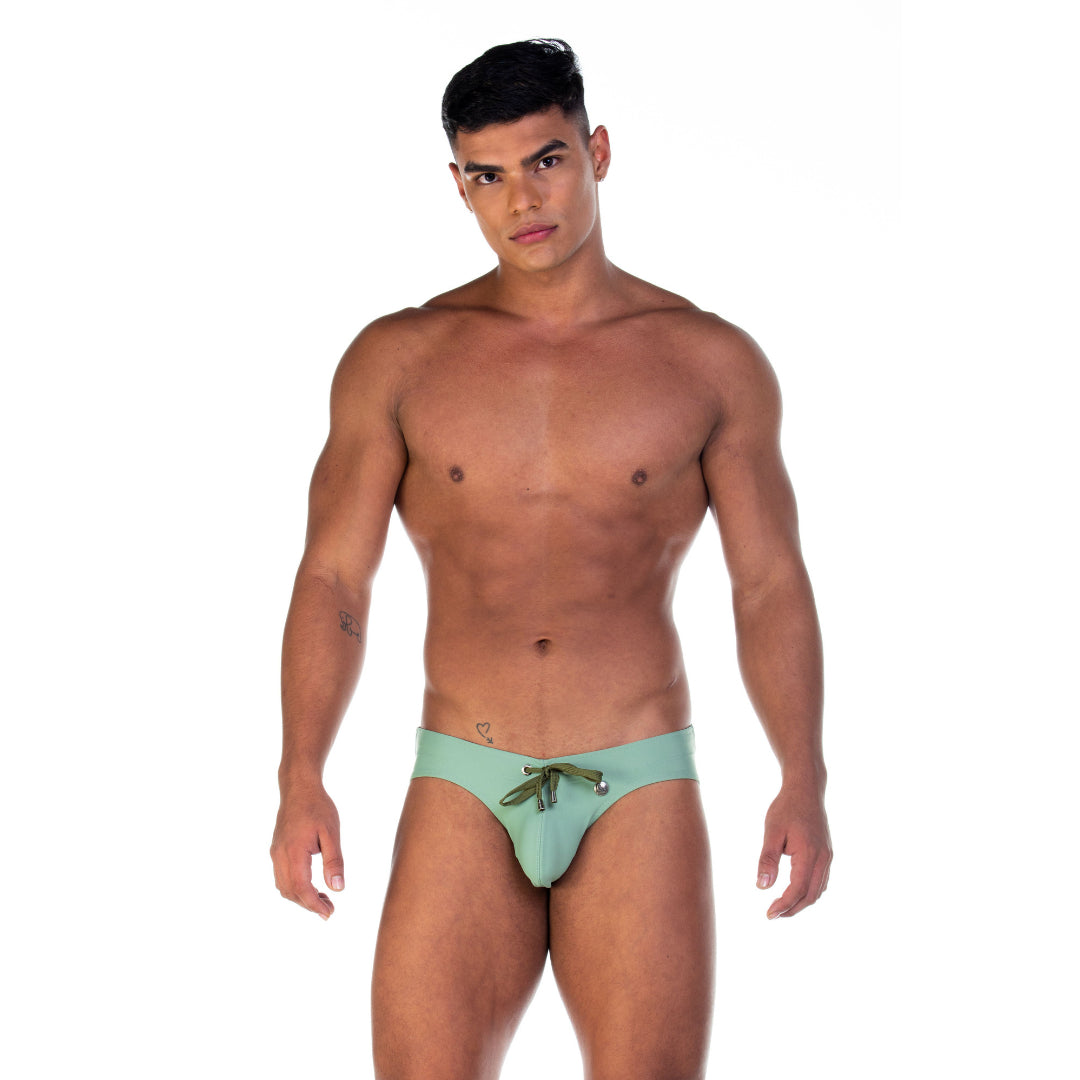 Gigo Men's Traditional Swim Brief - Quick-Dry Green Swimwear for Pool, Beach & Water Sports | Comfortable & Stylish Swim Trunks