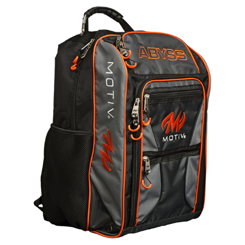 Motiv Abyss Giant Backpack - Black/Gray Bowling Bag for Men & Women | Durable Large Capacity Sports Gear for Bowling, Travel, Gym & Outdoor Activities