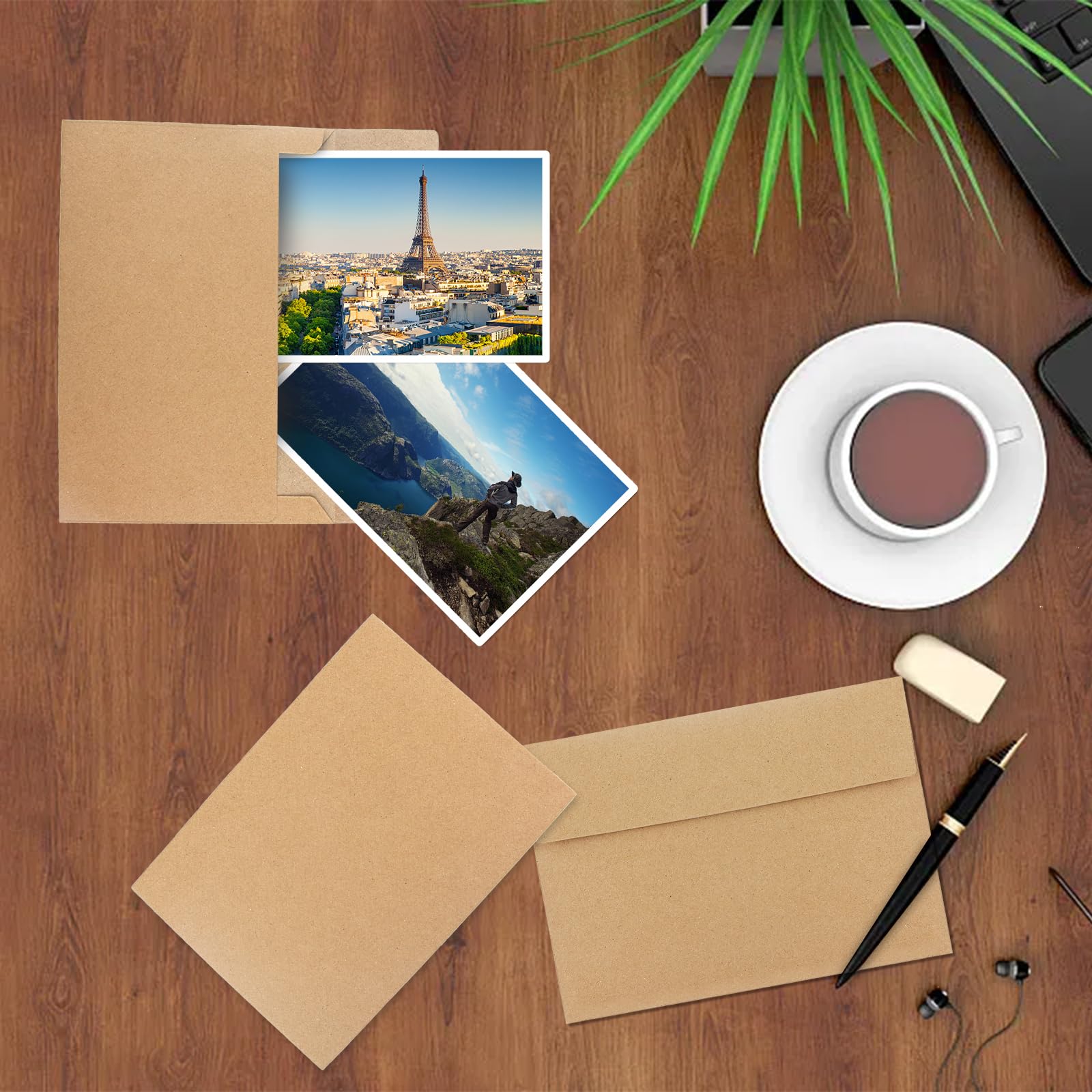 50 Pack Kraft Envelopes A4 Size (4x6 Inches) - Eco-Friendly Brown Invitation Envelopes for Wedding, Baby Shower & Birthday Party | Perfect for Personalized Greeting Cards, Invitations & Stationery