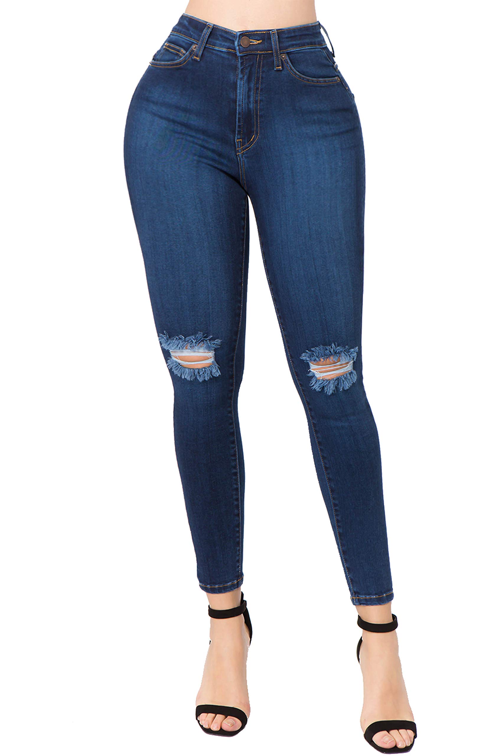 TwiinSisters Women's High Waist Stretchy Skinny Jeans - Premium Comfort Denim Pants for Everyday Wear, Work & Casual Outfits