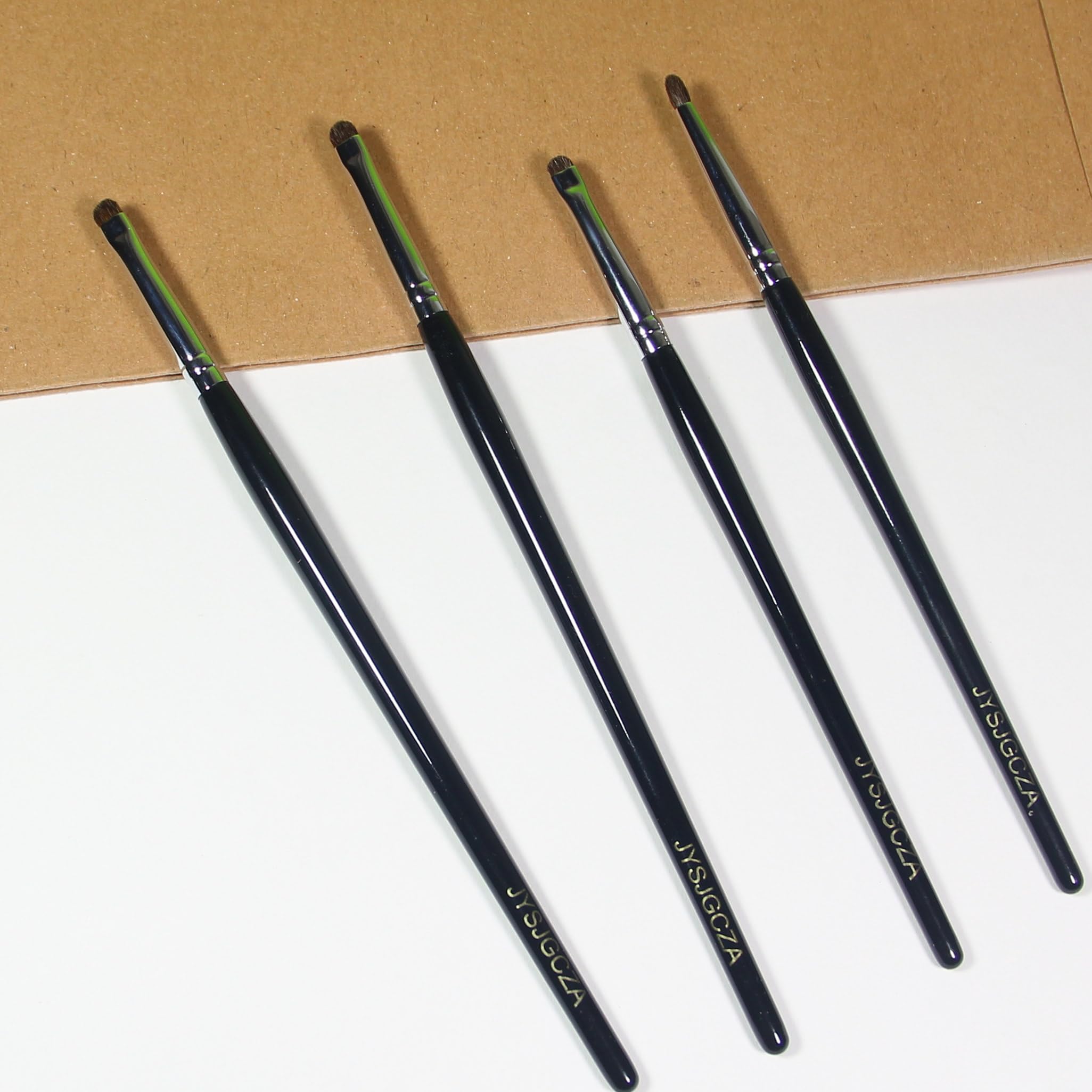 Professional 4-Piece Eye Makeup Brush Set - Soft Bristle Blending Eyeshadow Brushes for Concealer, Eyebrows & Eyeliner with Wooden Handle | Perfect for Everyday Makeup & Professional Makeup Artist Kit