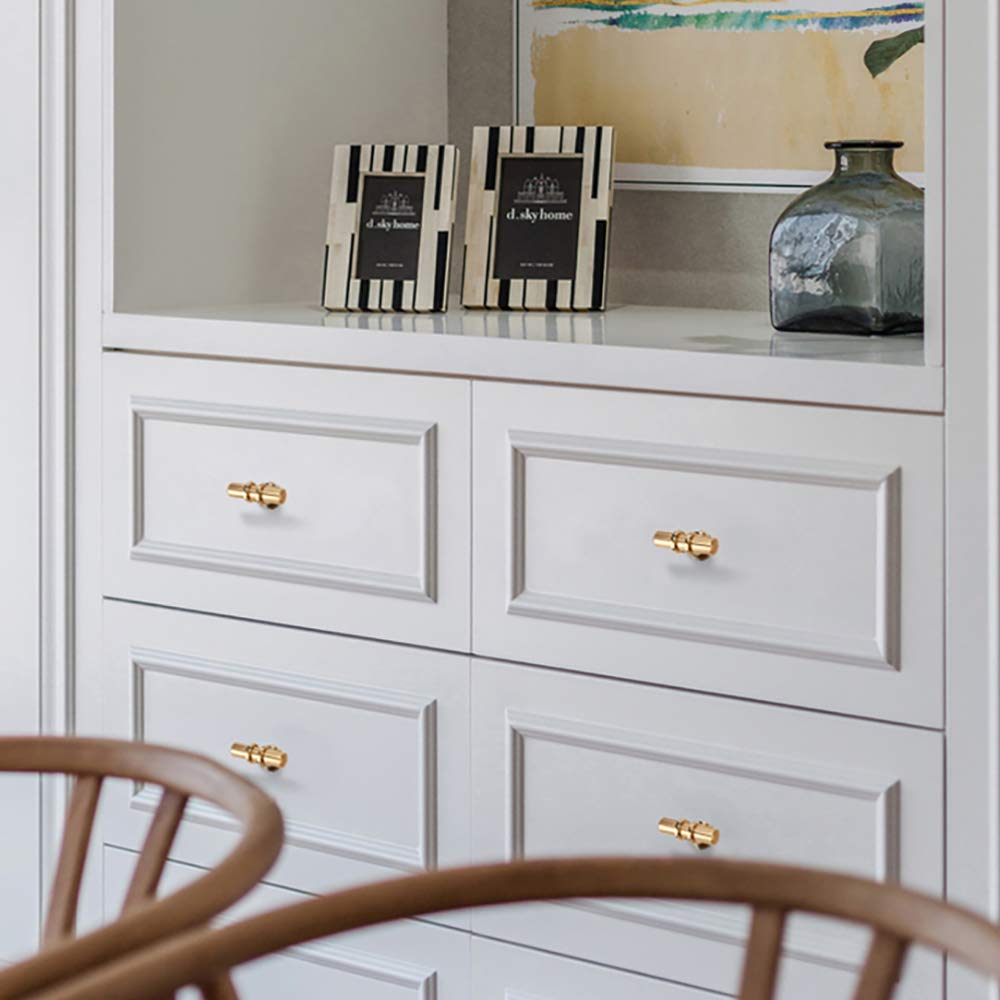 10 Pack Cabinet Knobs - T Bar Handles for Kitchen Cabinets, Furniture, Doors & Drawers - Durable Cupboard Pulls for Home & Office Renovation