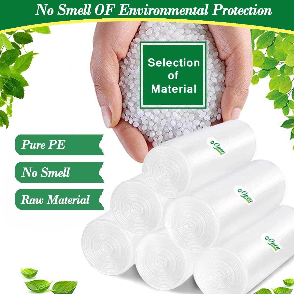 Hommaly 120-Count 2.6 Gallon Small Clear Trash Bags - Strong 2.5 Gallon Garbage Bags for Bathroom, Office & Waste Baskets | Unscented Mini Plastic Bin Liners Fits 6-10 Liter (2-2.6 Gal) Trash Cans | Perfect for Home, Kitchen, Bathroom & Office Organization