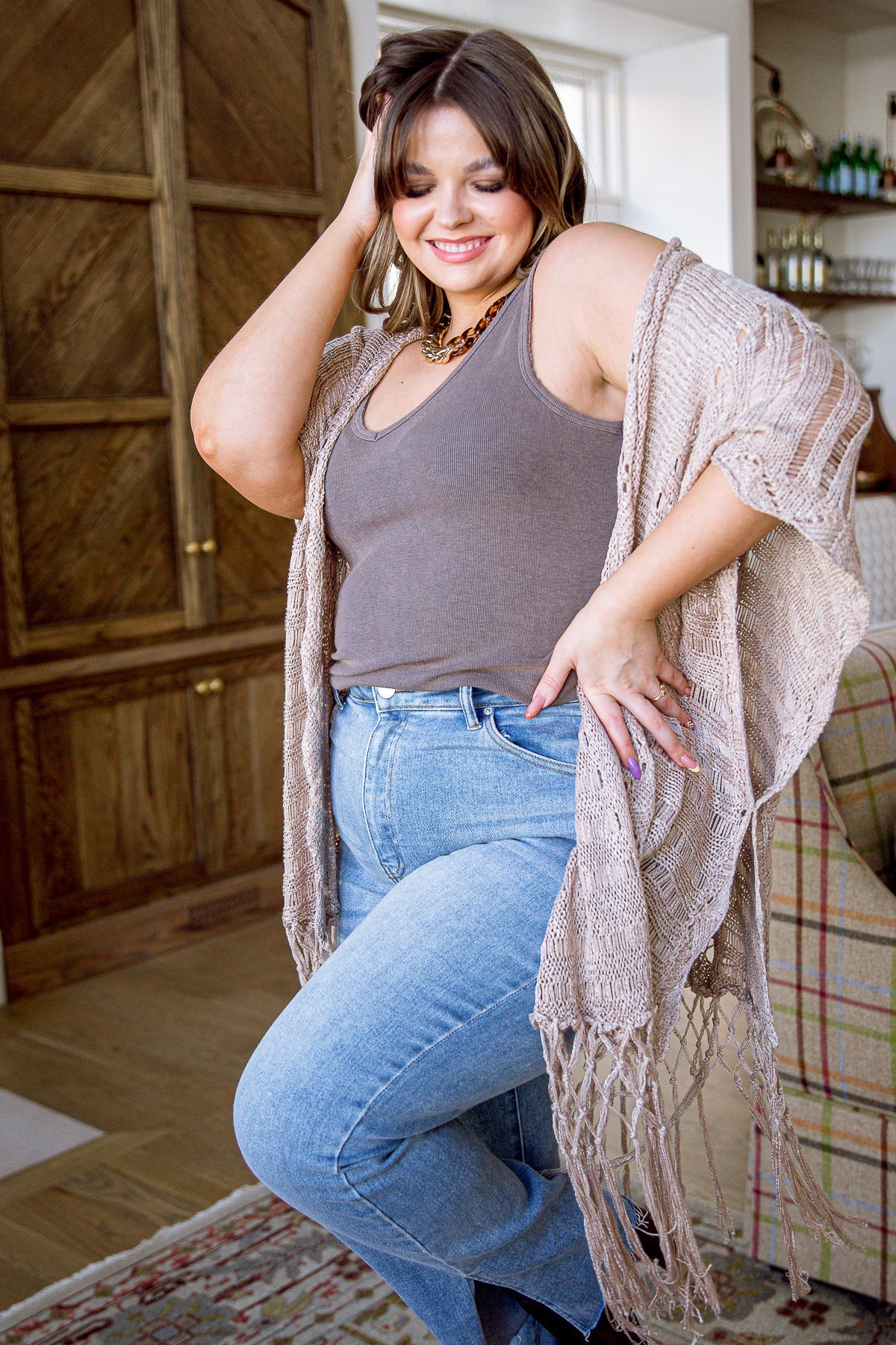 Stay Easy Tank Top in Bronze - Comfortable & Stylish Women's Casual Wear for Everyday Outfits, Yoga, and Lounge