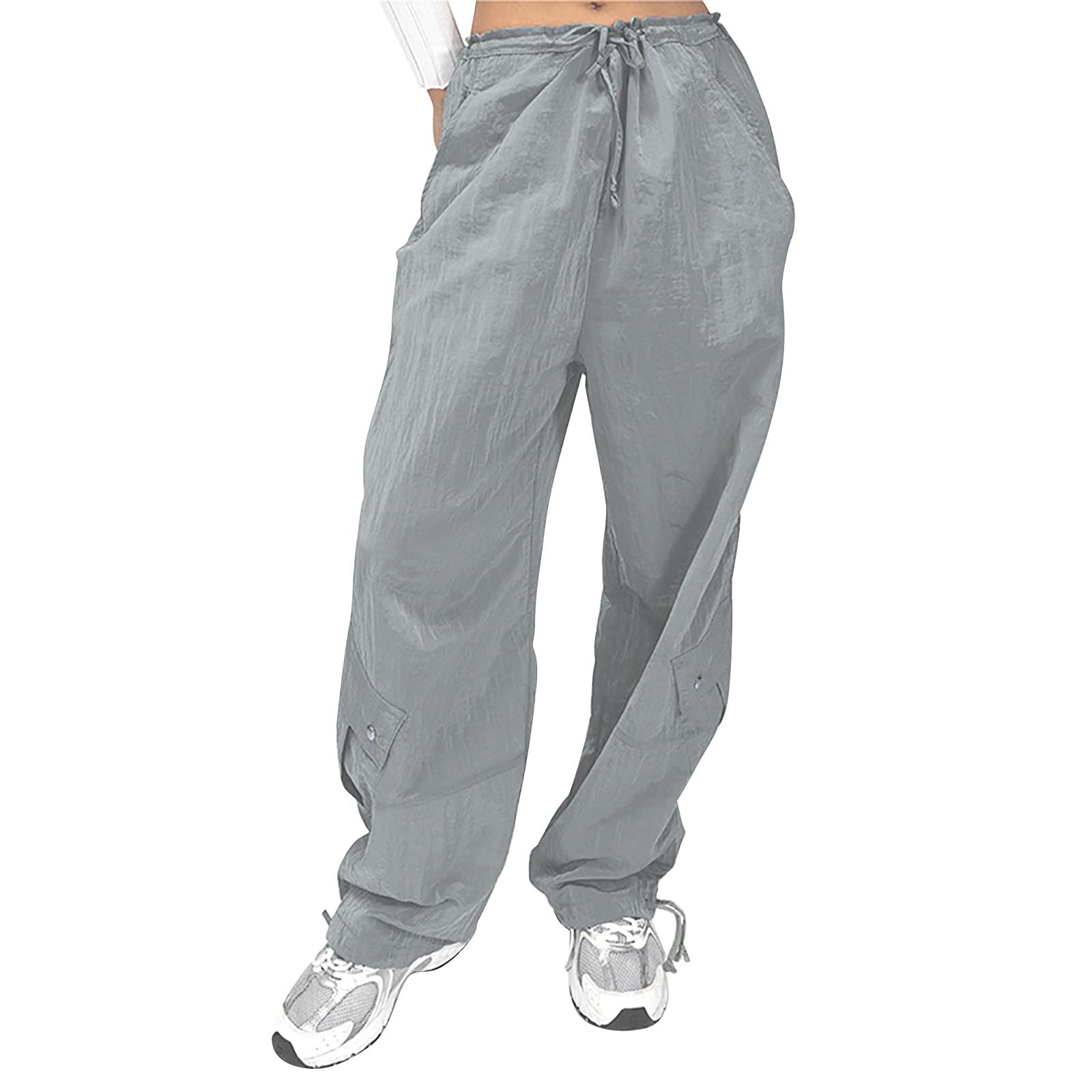 WOCACHI Gothic Harajuku Cargo Pants for Women - Y2K Wide Leg Joggers, Hippie Streetwear, Loose Baggy Boyfriend Trousers | Perfect for Casual Wear, Street Fashion, and Festival Outfits