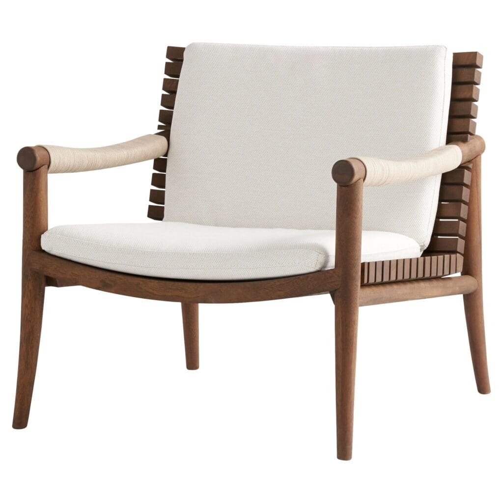 Cyan Design 11736 Acqua Chair - Teak Wood & Off White Upholstered Dining Chair for Kitchen, Dining Room, and Outdoor Patio Use