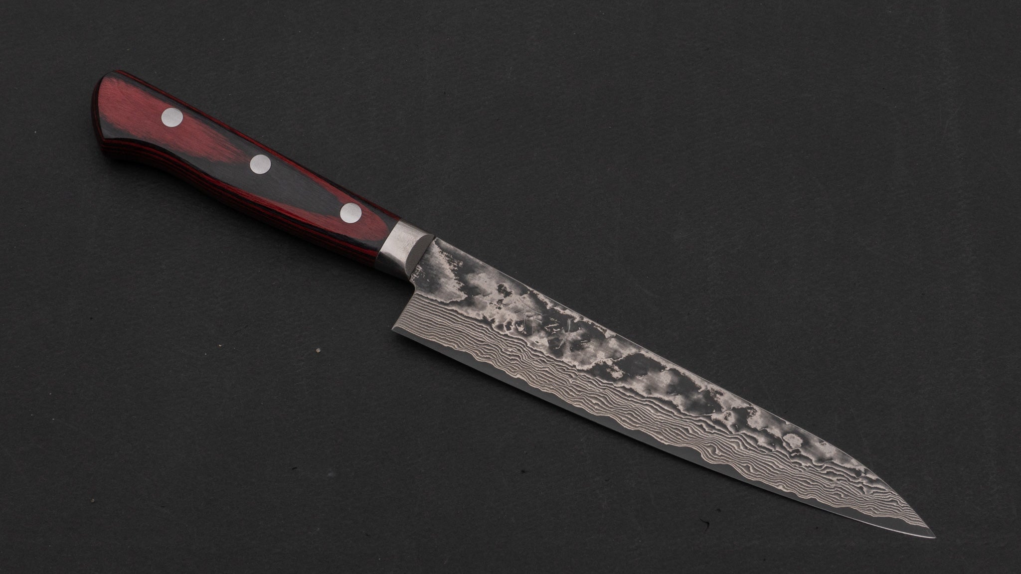 Hitohira VG-10 Nickel Damascus Petty Knife 150mm with Pakkawood Handle - Perfect for Slicing, Peeling & Precision Kitchen Tasks