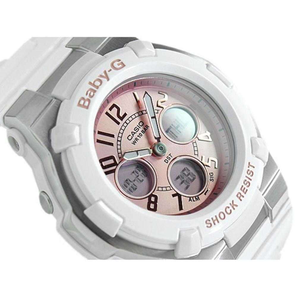 CASIO BABY-G BGA-110BL-7BDR Digital Quartz Watch for Women - White Resin Band, Shock Resistant, Water Resistant - Perfect for Sports, Outdoor Activities & Everyday Wear